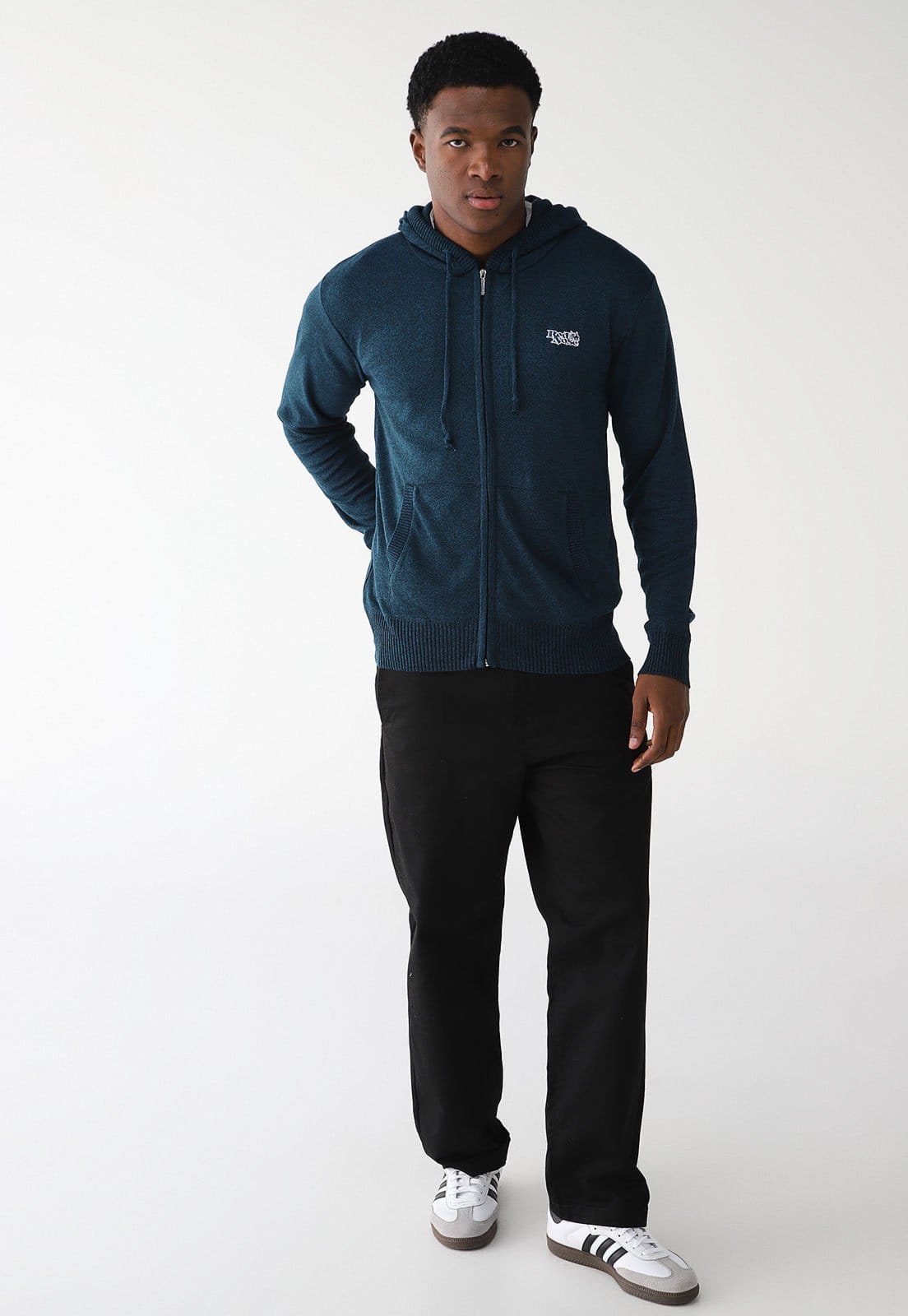 Vista 2 Cardigan Tricot Red Nose Com Capuz Azul-Marinho Red Nose azul marinho red