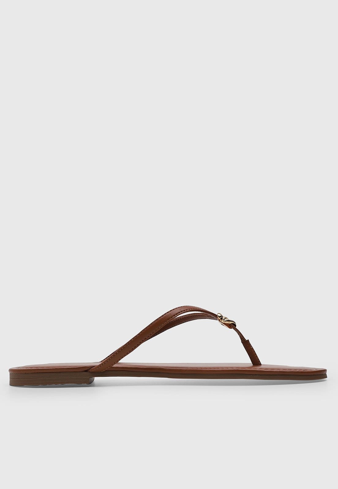 Vista 2 Rasteira Feminina Arezzo Tiras Detalhe Metálico Arezzo marrom