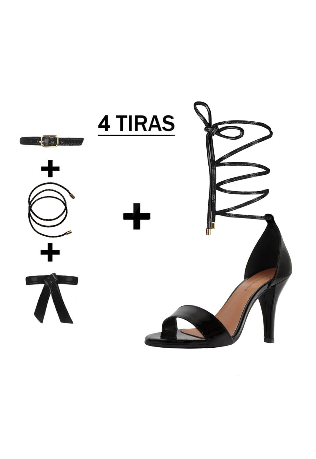 Sandália Troca Tira Salto Alto Luiza Sobreira Verniz Mod. 2212-2