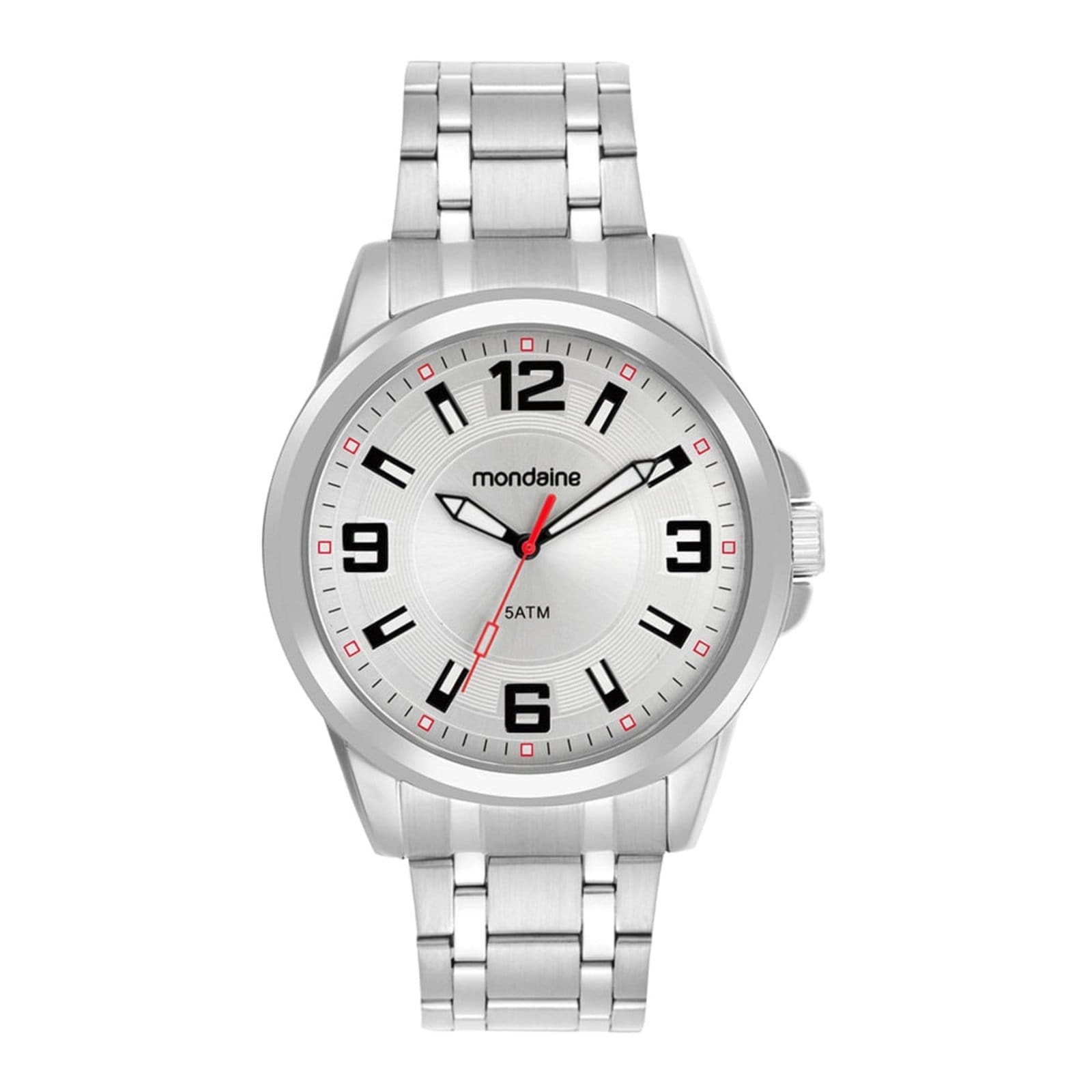 Vista principal Relógio Masculino Mondaine Aço Mostrador Branco Mondaine prata