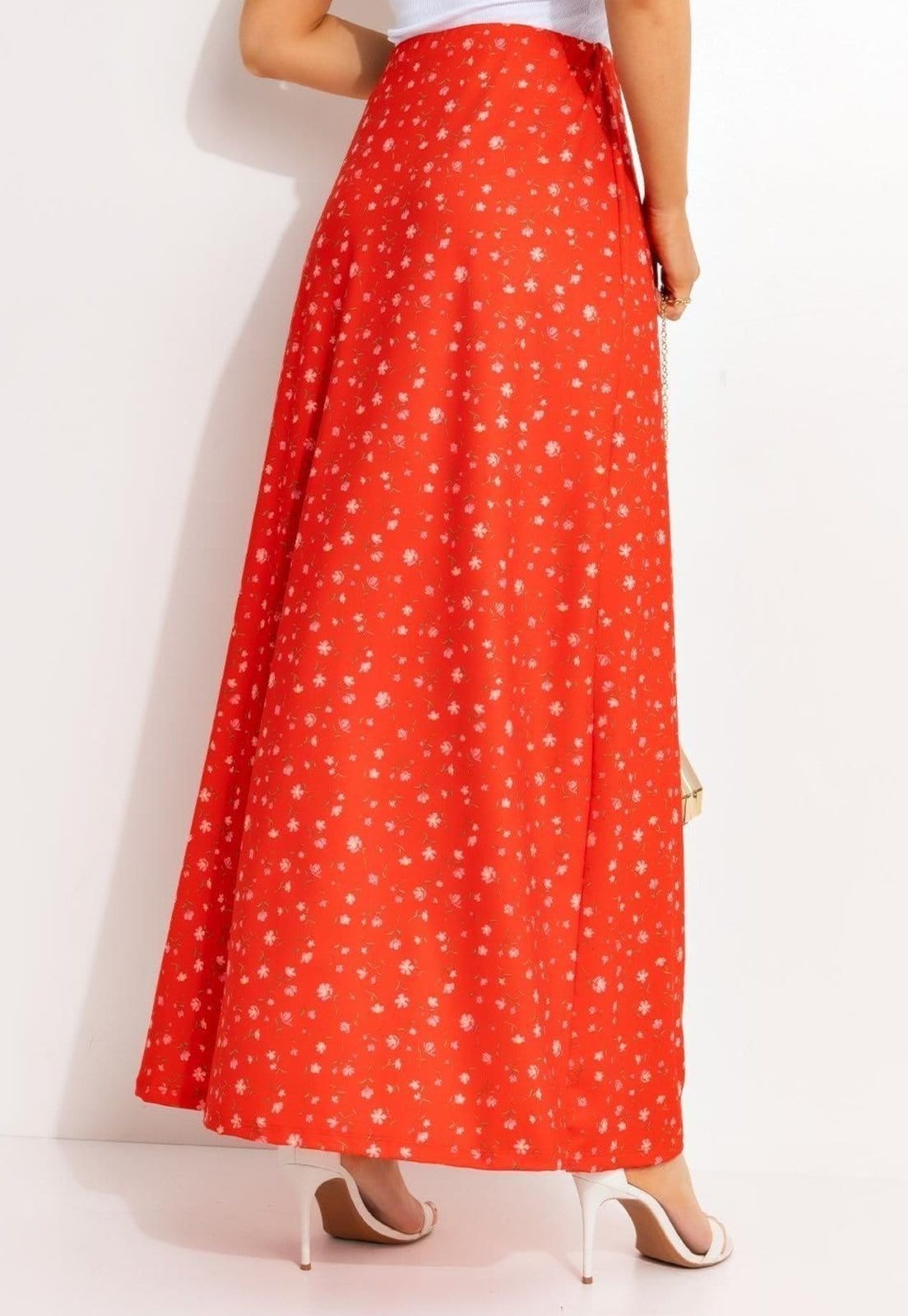 Vista 2 Saia Em Malha Fria Liberty Quintess vermelho