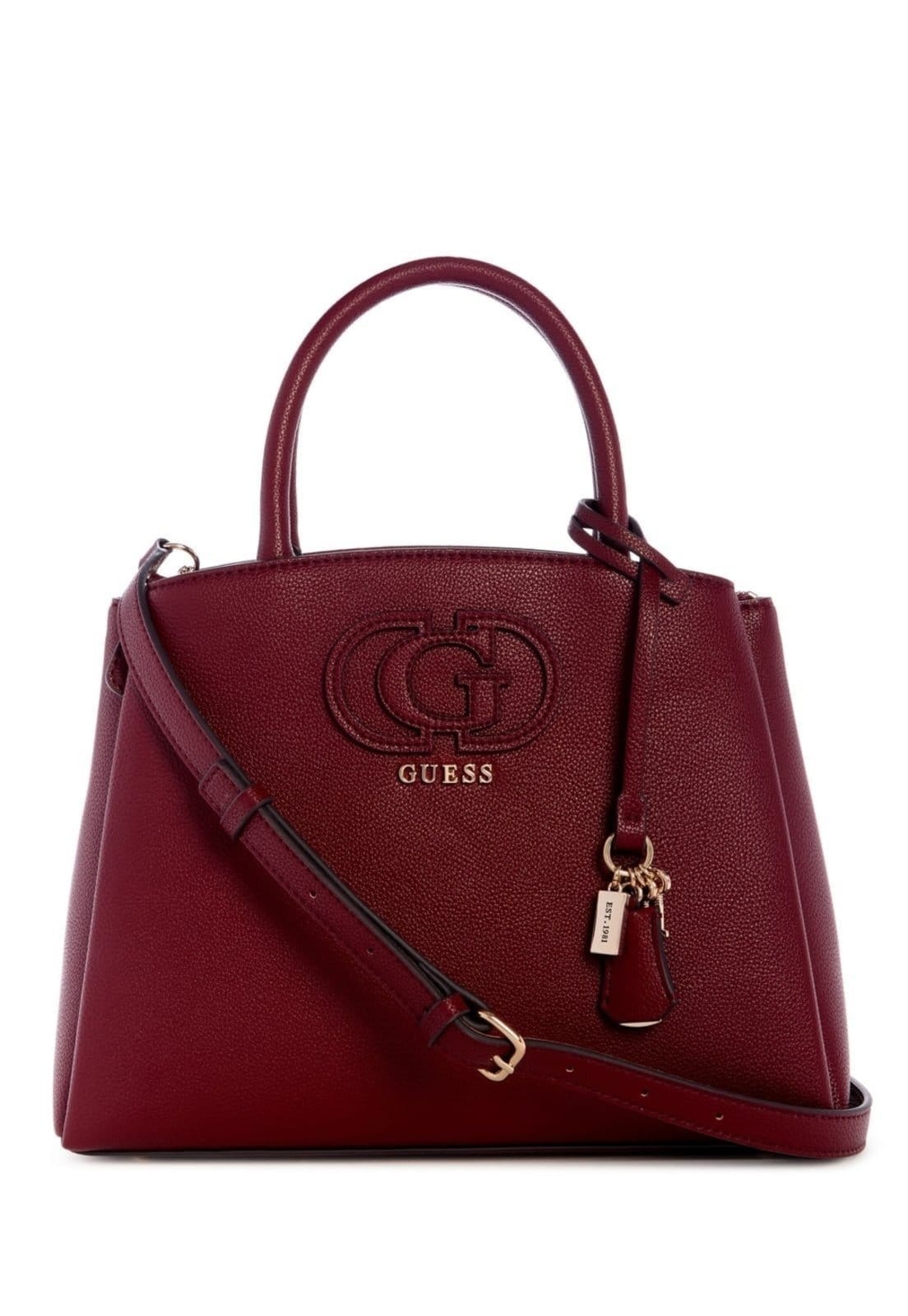 Vista principal Bolsa Guess Isola 3 Comp Satchel Guess vinho