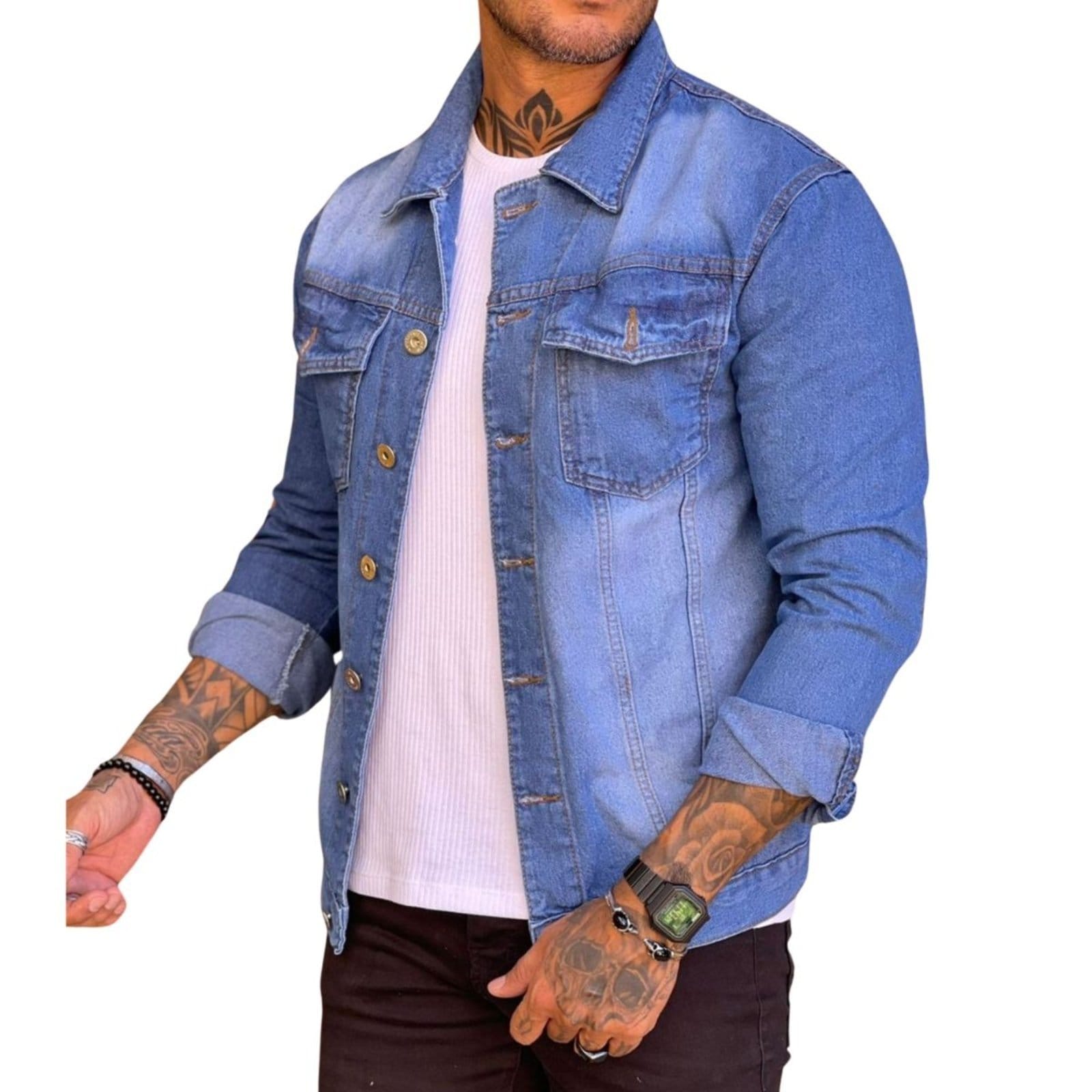 Vista 2 Jaqueta Masculina Loka Delave Lisa Jeans Loka jeans