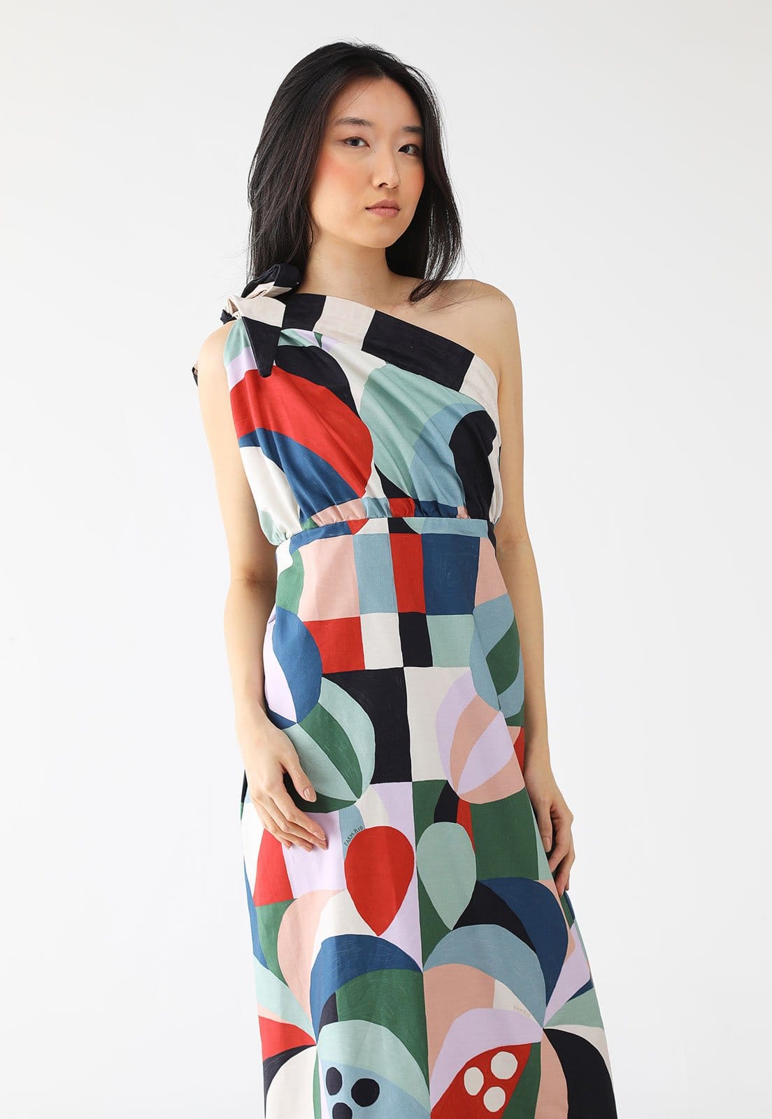 Vista 2 Vestido FARM Midi Recanto dos Coqueiros FARM verde