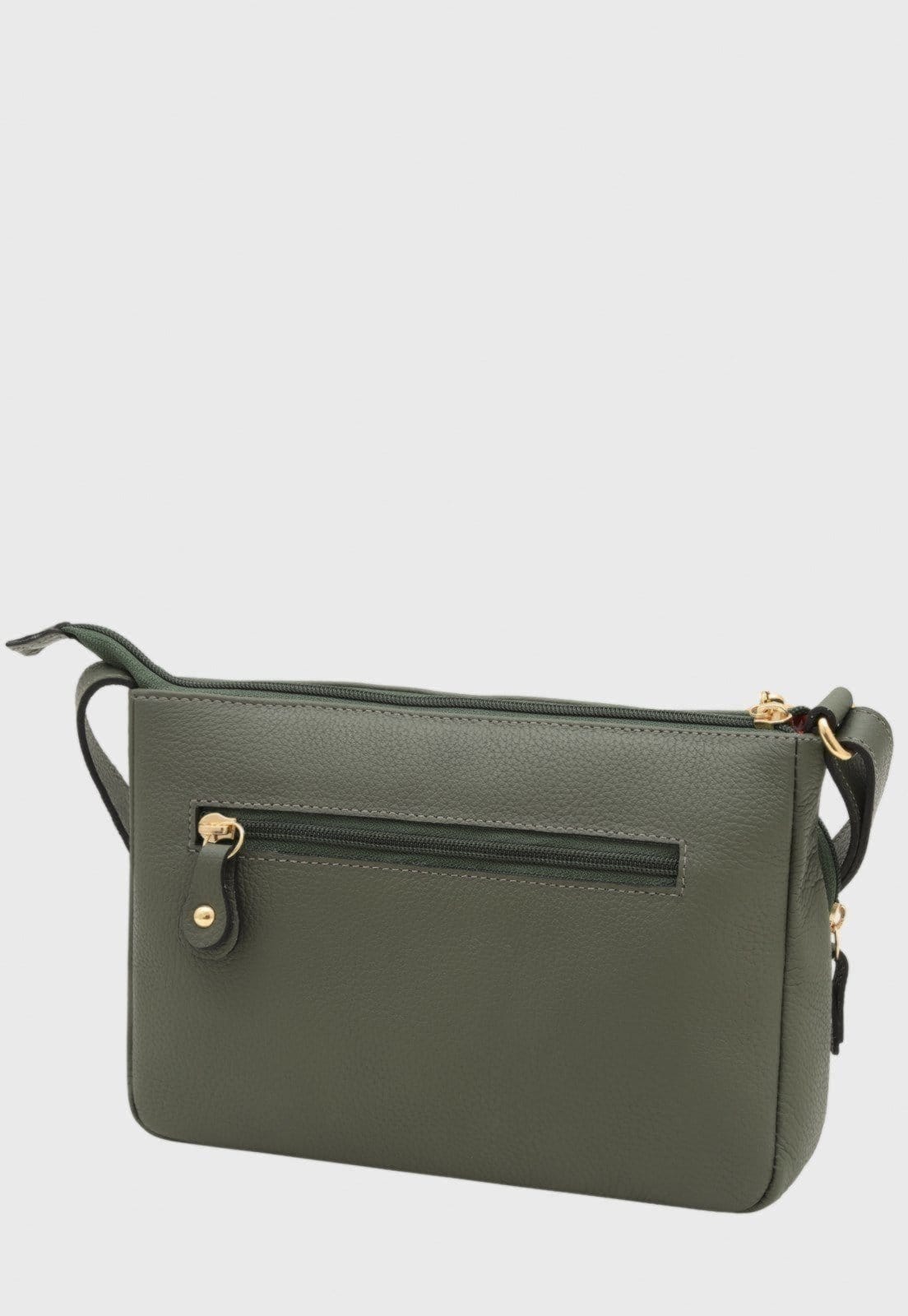 Vista 2 Bolsa Transversal Couro Mariart Rosalina Army Mariart verde militar