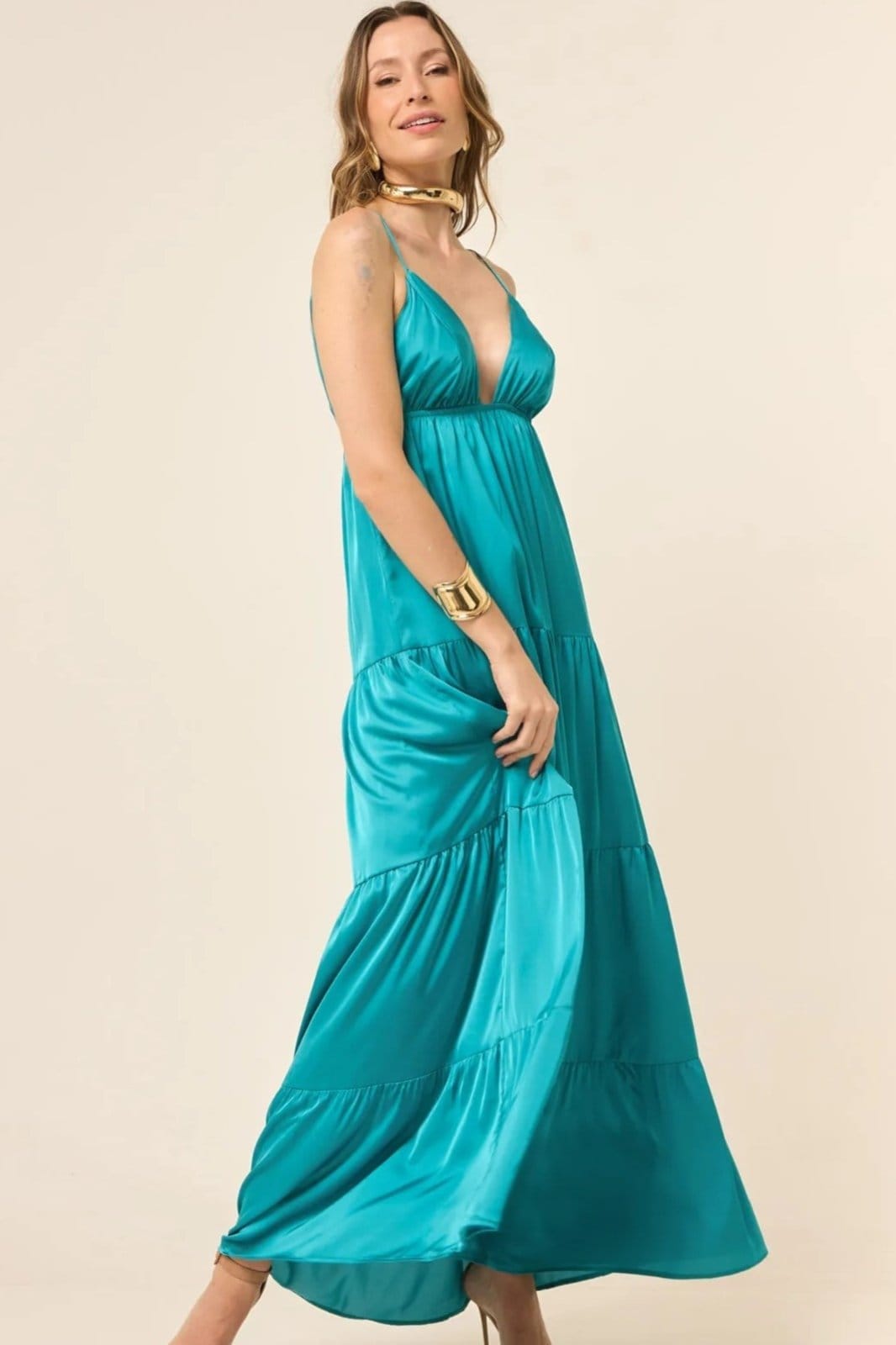 Vestido Noronha Festa Em Cetim Tifany