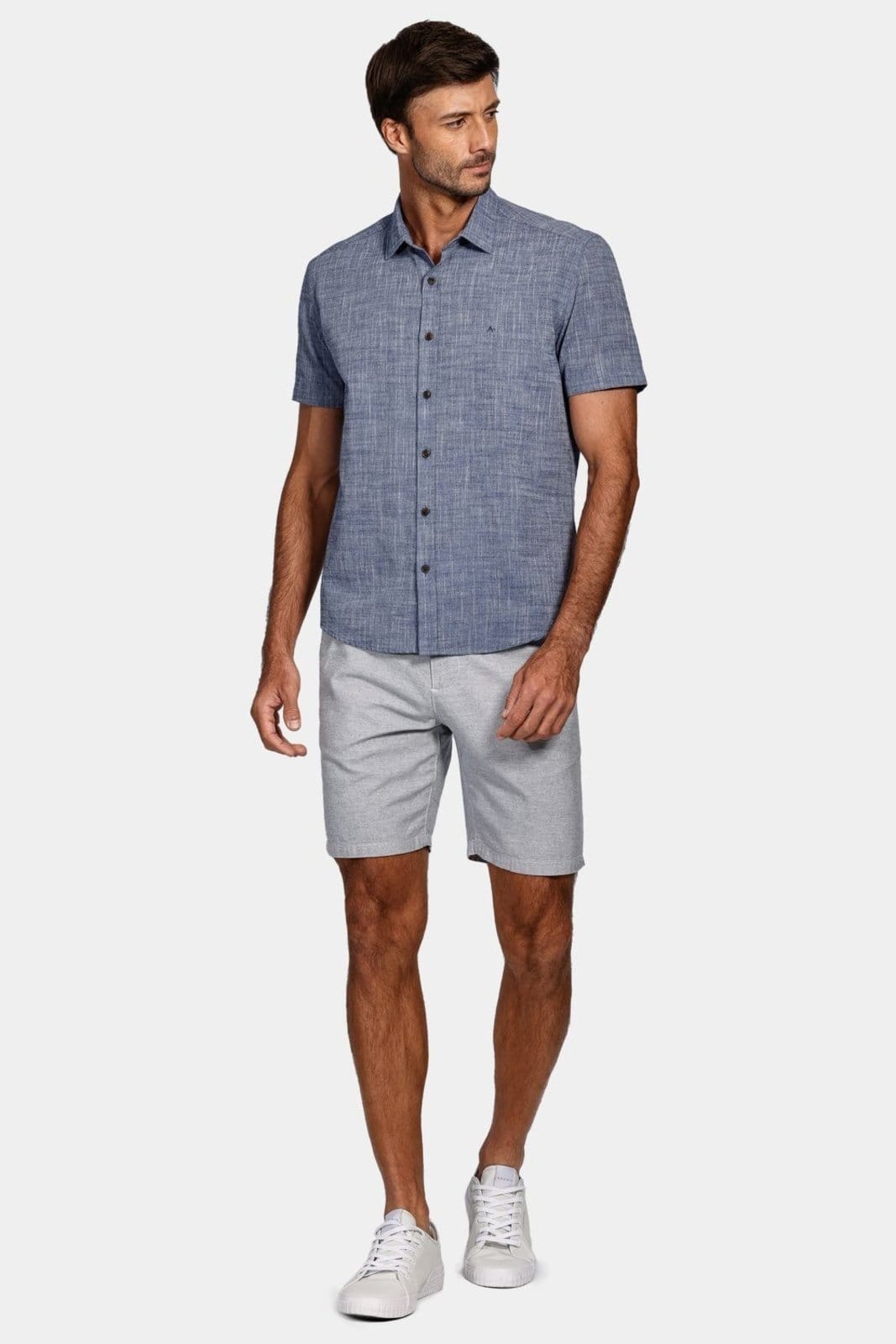 Vista 2 Camisa Aramis Slim Algodão Fine Marinho Aramis azul marinho