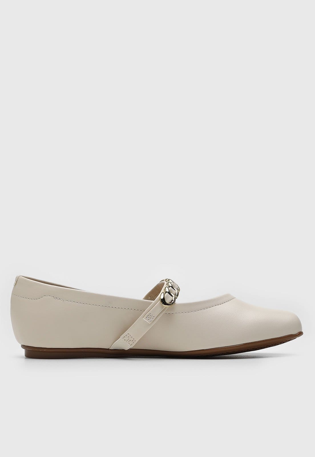 Vista 2 Sapatilha Feminina Beira Rio Tira Fivela Off-White BEIRA RIO off-white white