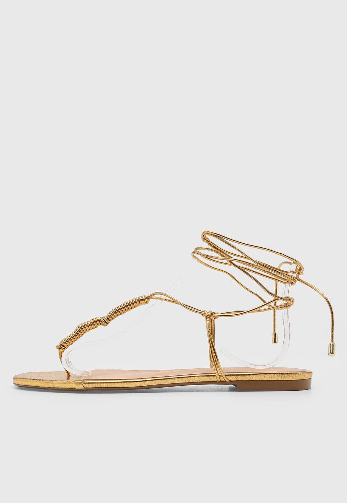 Vista principal Rasteira Feminina Luiza Barcelos Amarração Dourada Luiza Barcelos dourado