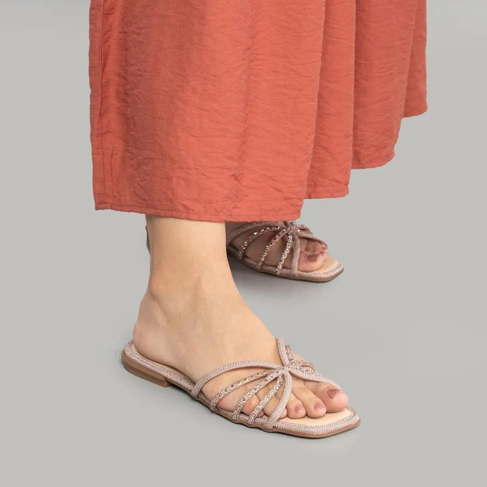 Vista 2 Sandália Mississipi Rasteira Grosseto Feminina MISSISSIPI rosa