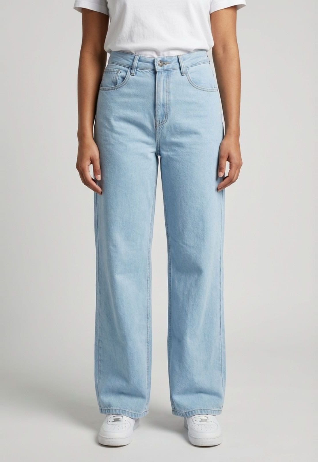 Vista principal Calça Jeans Feminina Lez a Lez Wide Leg Lavagem Clara Lez a Lez azul