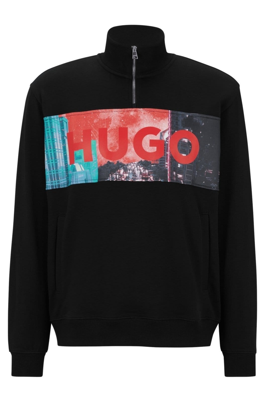 Moletom De Algodão Felpudo Com Fecho De Zíper E Arte Do Logotipo