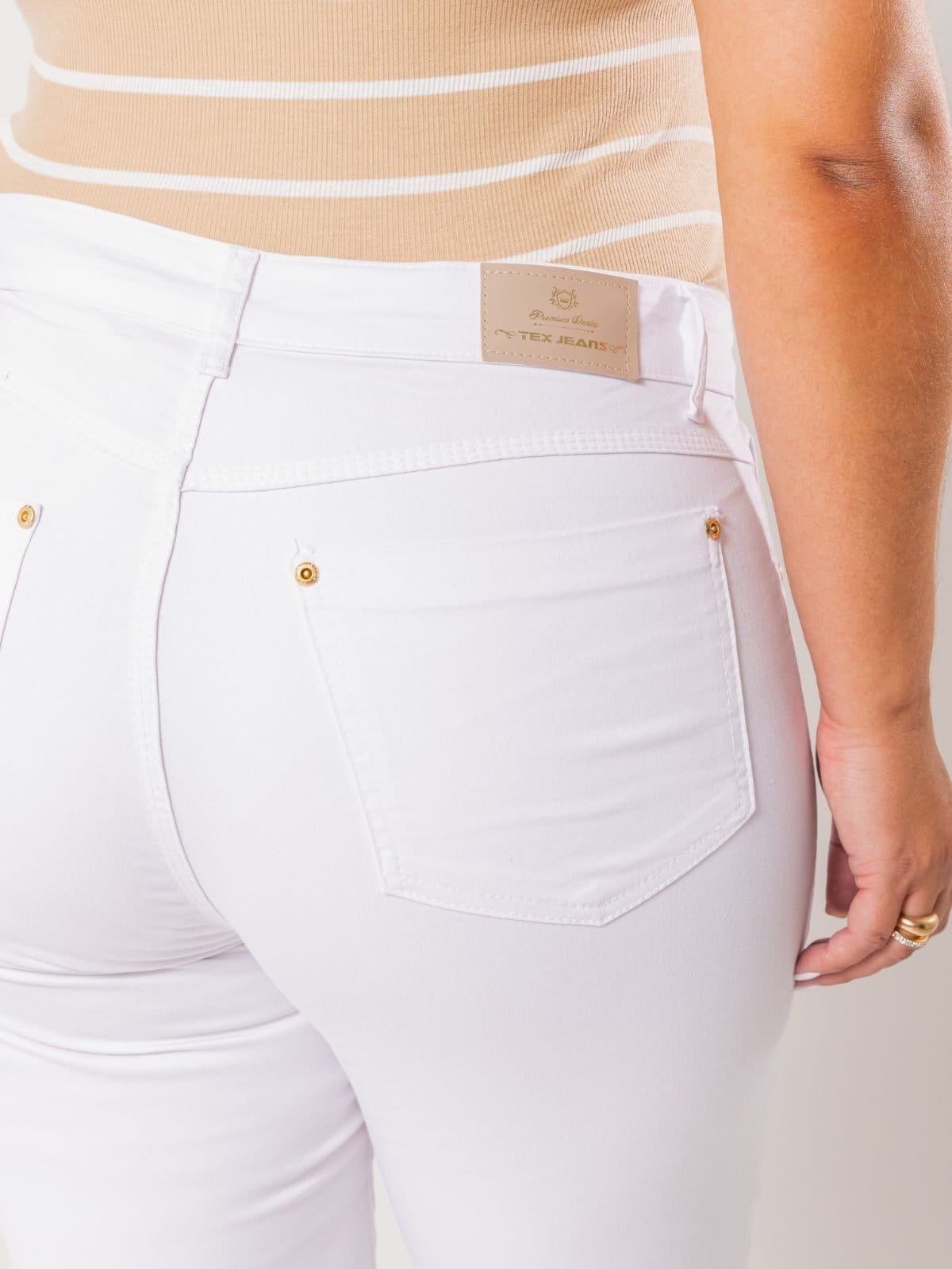 Vista 2 Calça Donna De Paula Skinny Branca Feminina Plus Size Cintura Alta Empina Bumbum Donna de Paula branco