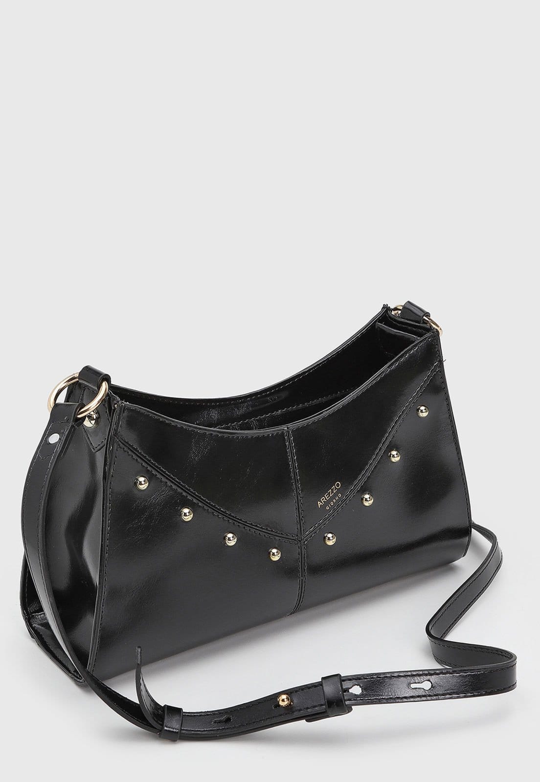 Vista 2 Bolsa Feminina Arezzo Tachas Preta Arezzo preto