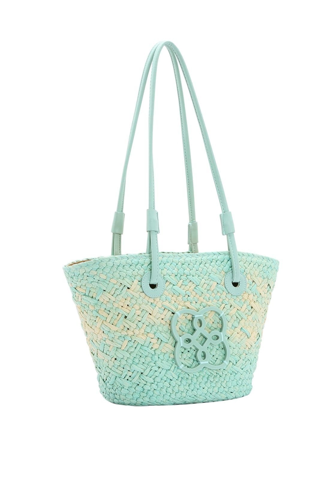 Bolsa Feminina Chenson Palha Ombro Media Praia Piscina Verão Verde Claro 3184578