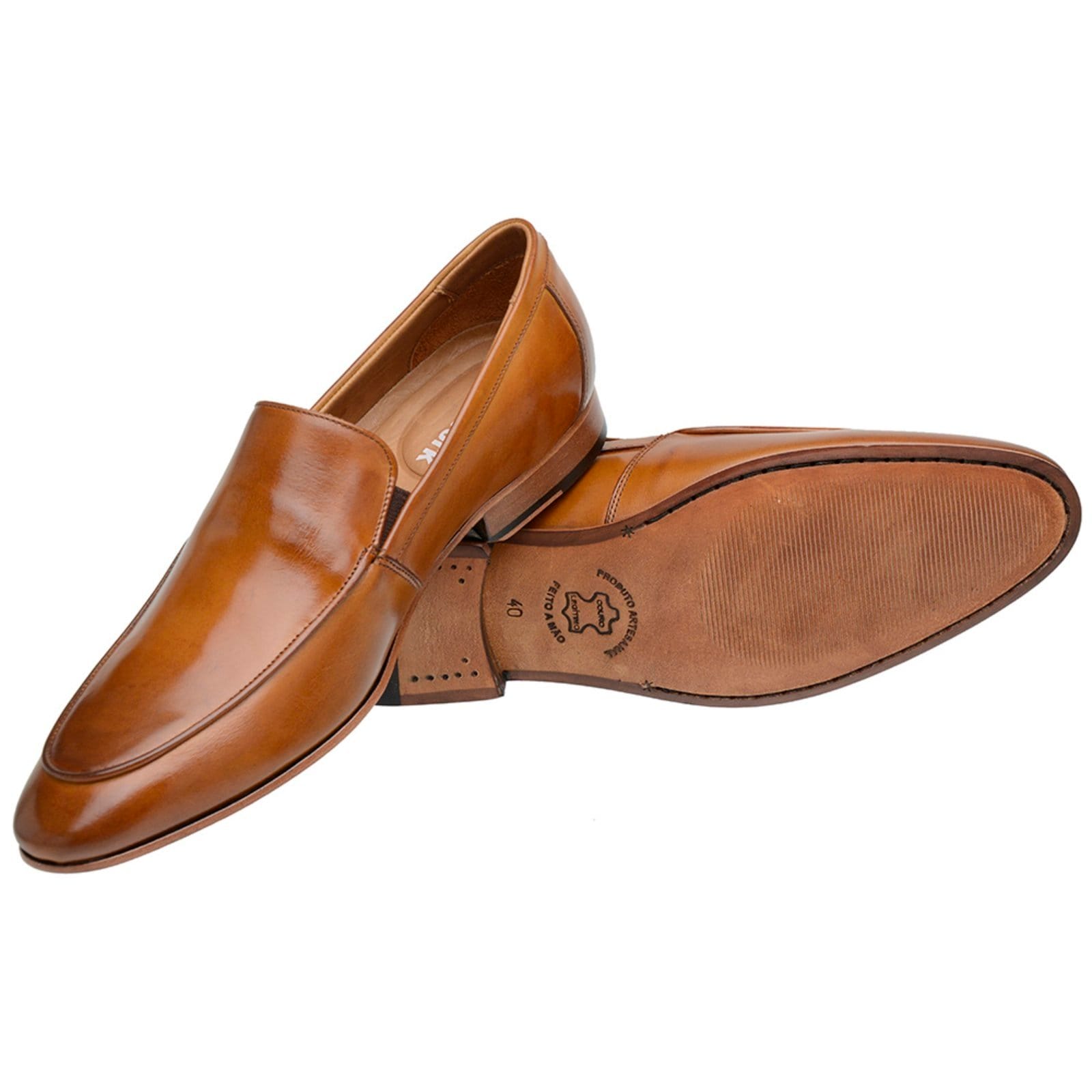 Vista 2 Sapato Loafer Masculino Social Malbork Couro Liso 5854M Malbork café
