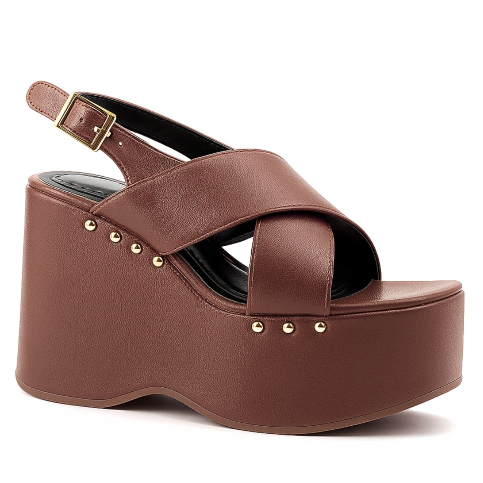 Sandália Feminina Flor da Pele Anabela Plataforma 182178 Floter Cacau