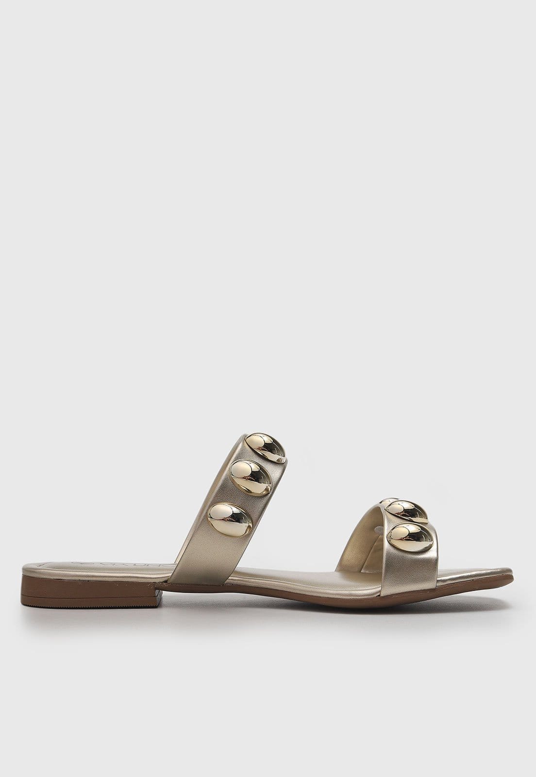 Vista 2 Rasteira Via Uno Tachas Dourada VIA UNO dourado