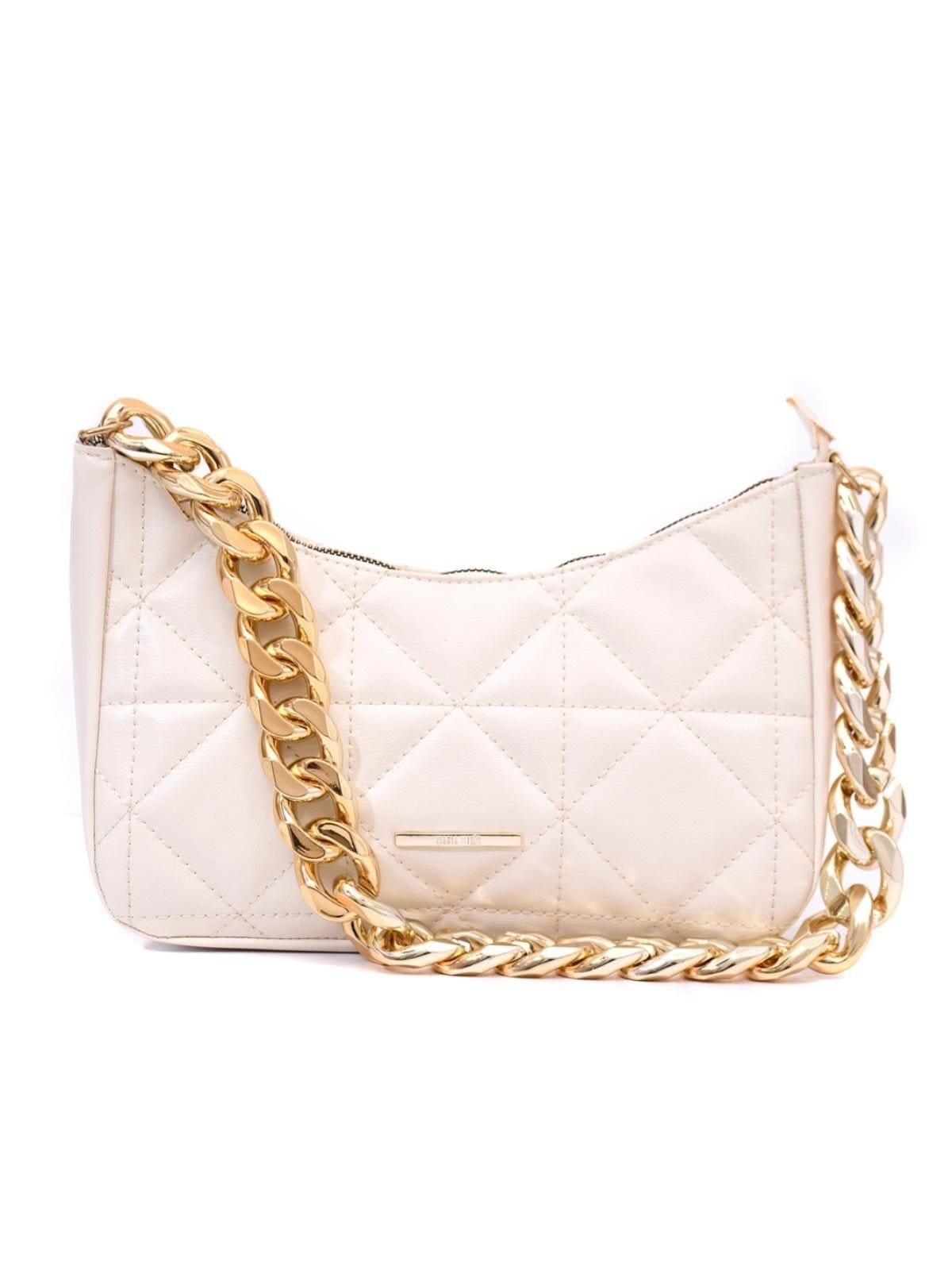 Bolsa Feminina Maria Milão Alça Corrente Off-white