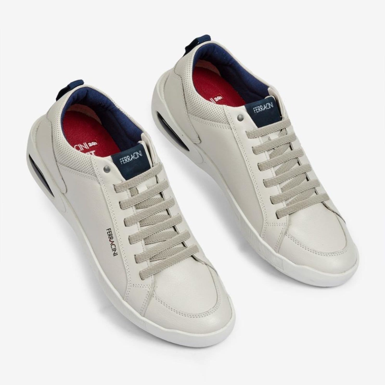 Vista 2 Sapatênis Masculino Couro Legítimo Ferracini Esportivo Calce Fácil Pulse 2262A FERRACINI branco