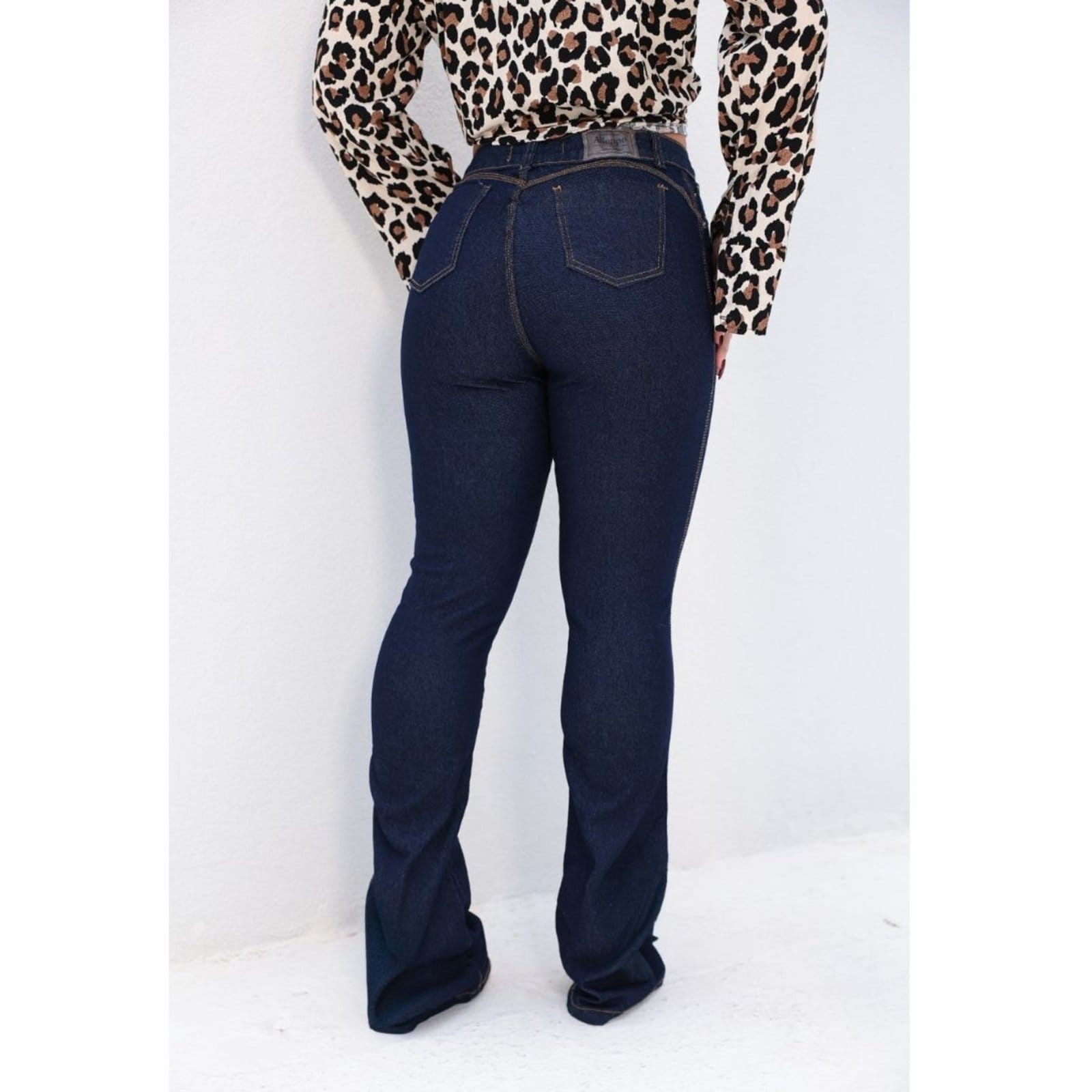 Vista 2 Calça Feminina Alleppo Flare ão Safira Alleppo Jeans azul/azul marinho/jeans