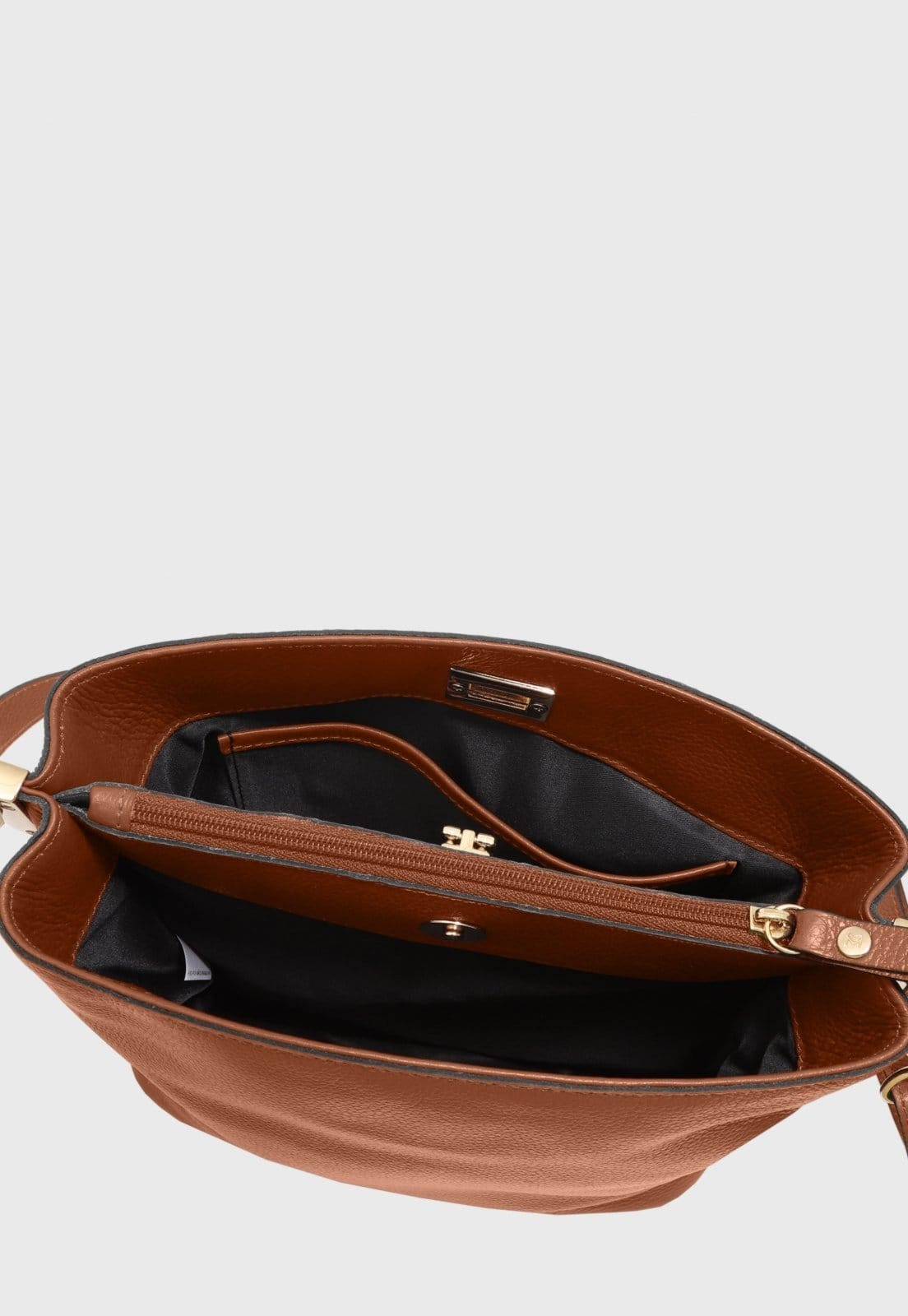 Vista 2 Bolsa Transversal Couro Mariart Juá Camel Mariart caramelo