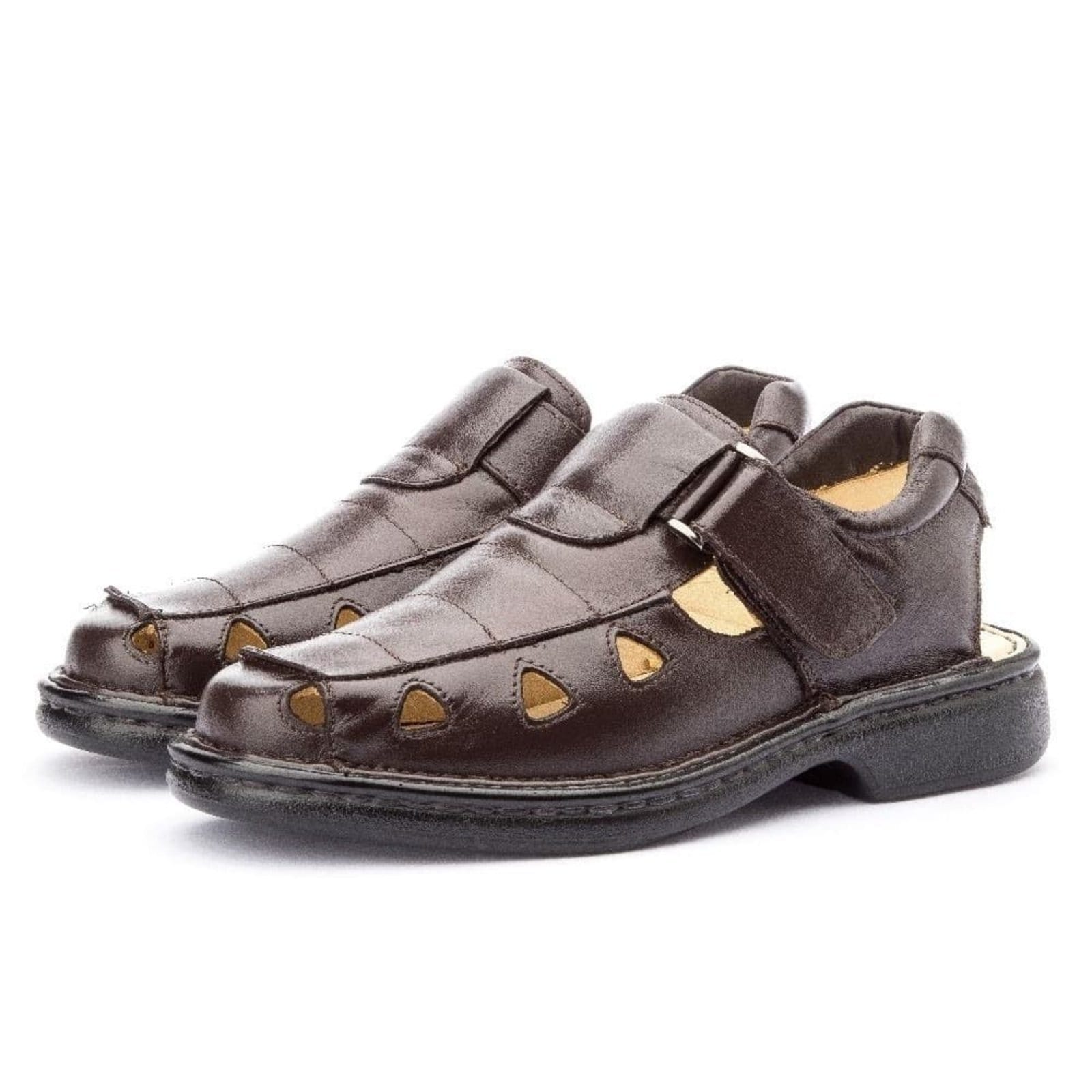 Vista 2 Sandália Clube do Sapato de Franca de Couro Antistress Conforto DFT Roma Cafè Clube do Sapato de Franca café