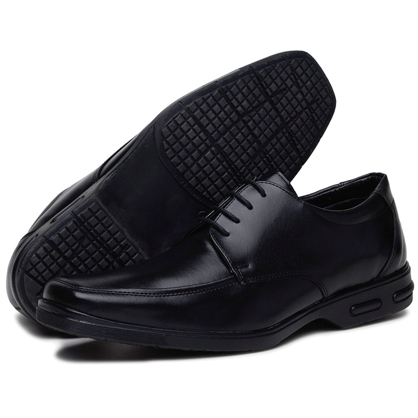 Vista 2 Sapato Social Comfort com Cadarço Masculino Bia Ramos preto