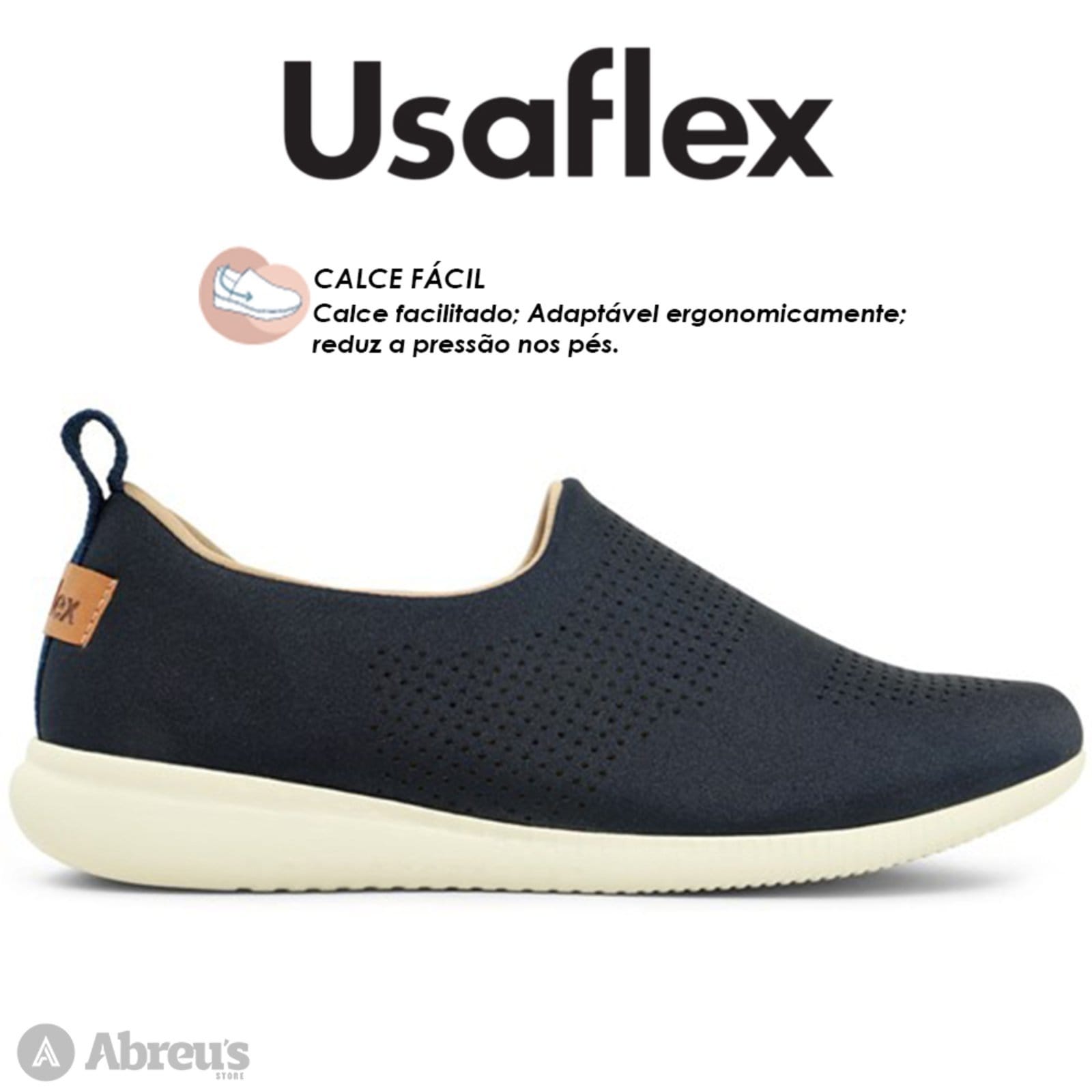 Vista 2 Tênis Moda Feminino Casual Usaflex Slip On Muito Confortavel New Blue Usaflex azul blue