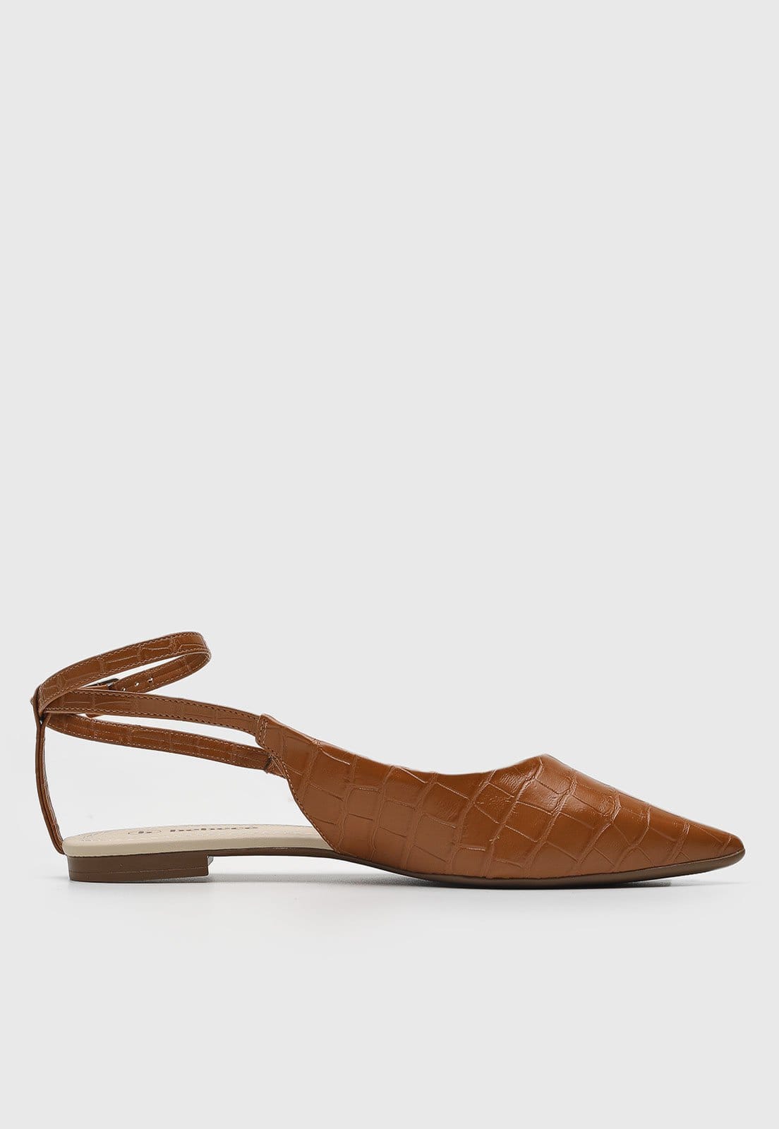 Vista 2 Sapatilha Slingback cê Croco BEBECÊ caramelo