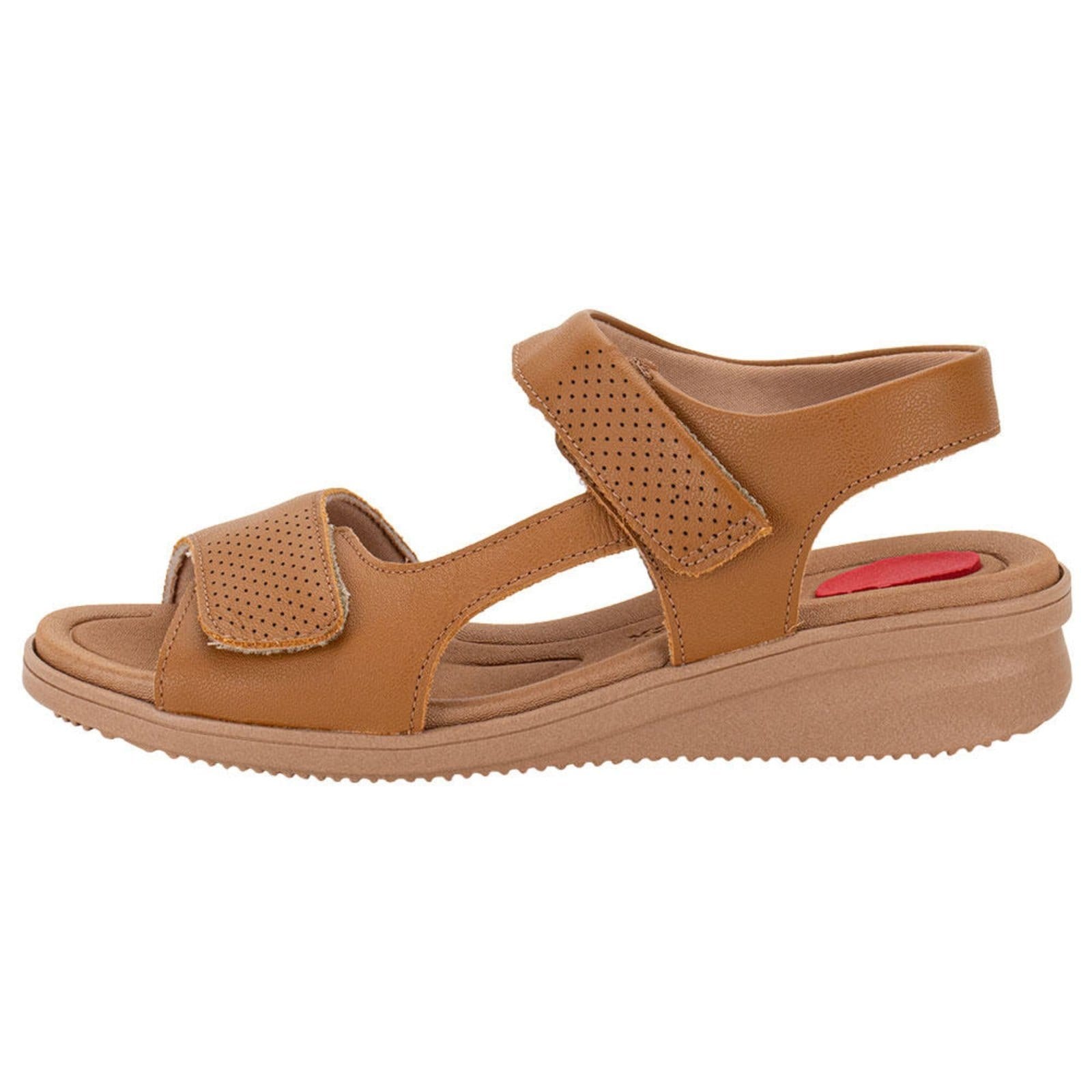 Vista 2 Sandália Feminina Anabela Usaflex Am16001 0946001 Usaflex caramelo