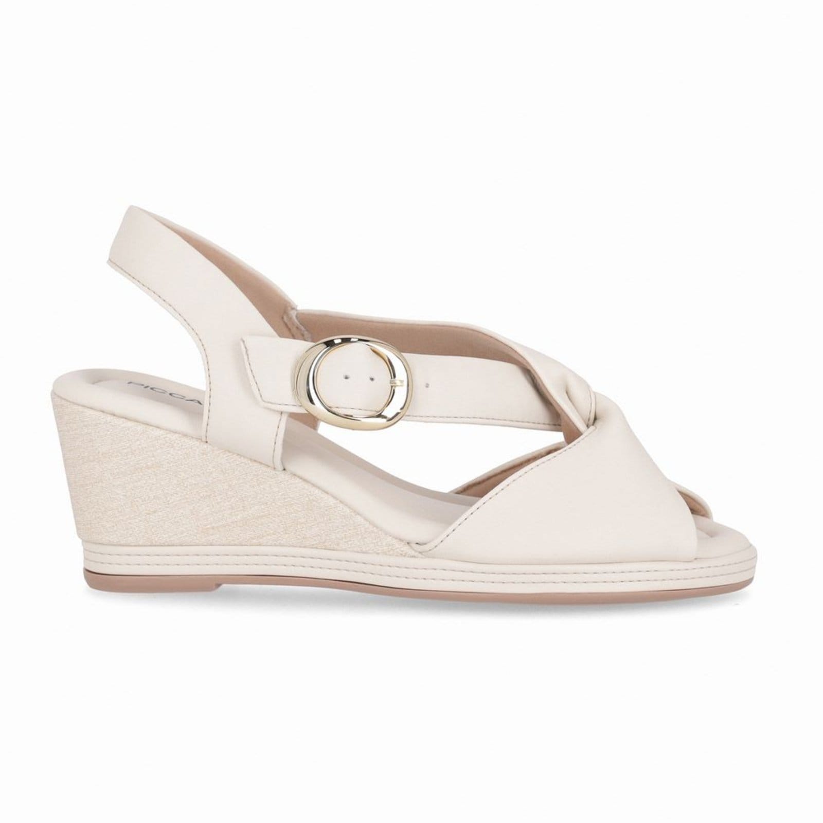 Vista principal Sandália Alice Anabela Alto Off White Piccadilly branco white