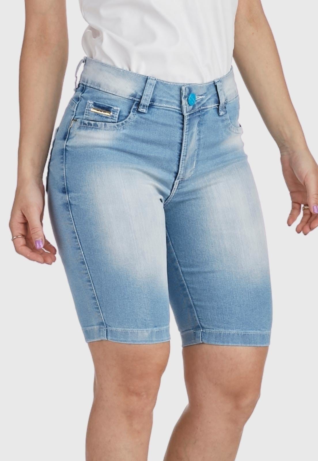 Vista principal Bermuda Jeans HNO Jeans Hot Pants Comfort Plus Claro HNO Jeans azul