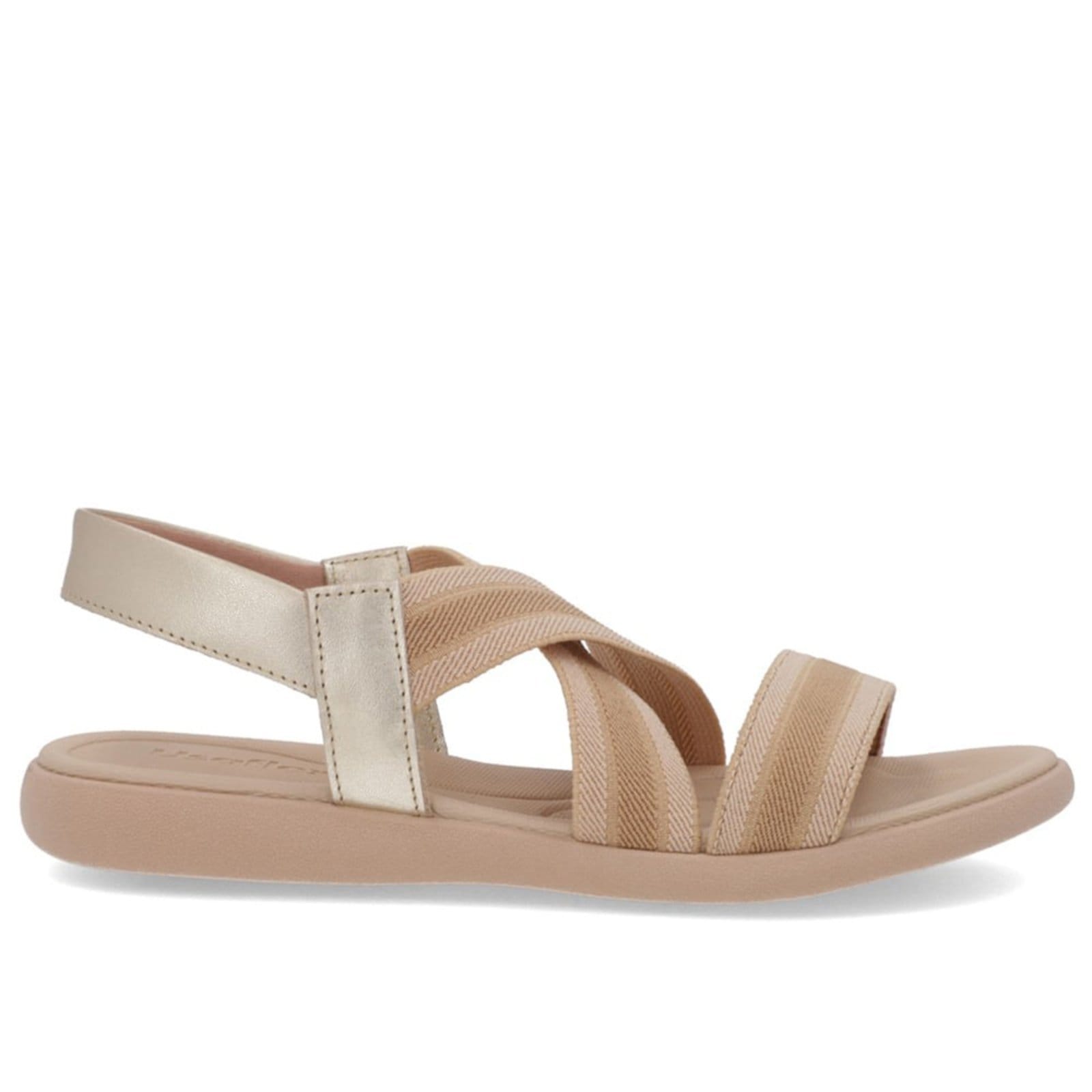 Vista principal Sandália Usaflex Feminina Elastico Casual Ouro Light-004 Usaflex ouro velho