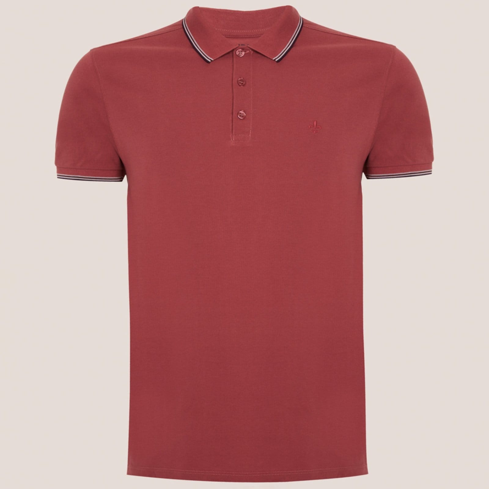 Vista principal Camisa Polo Dudalina Frisos Degradê Pr26 Masculino Dudalina rosa