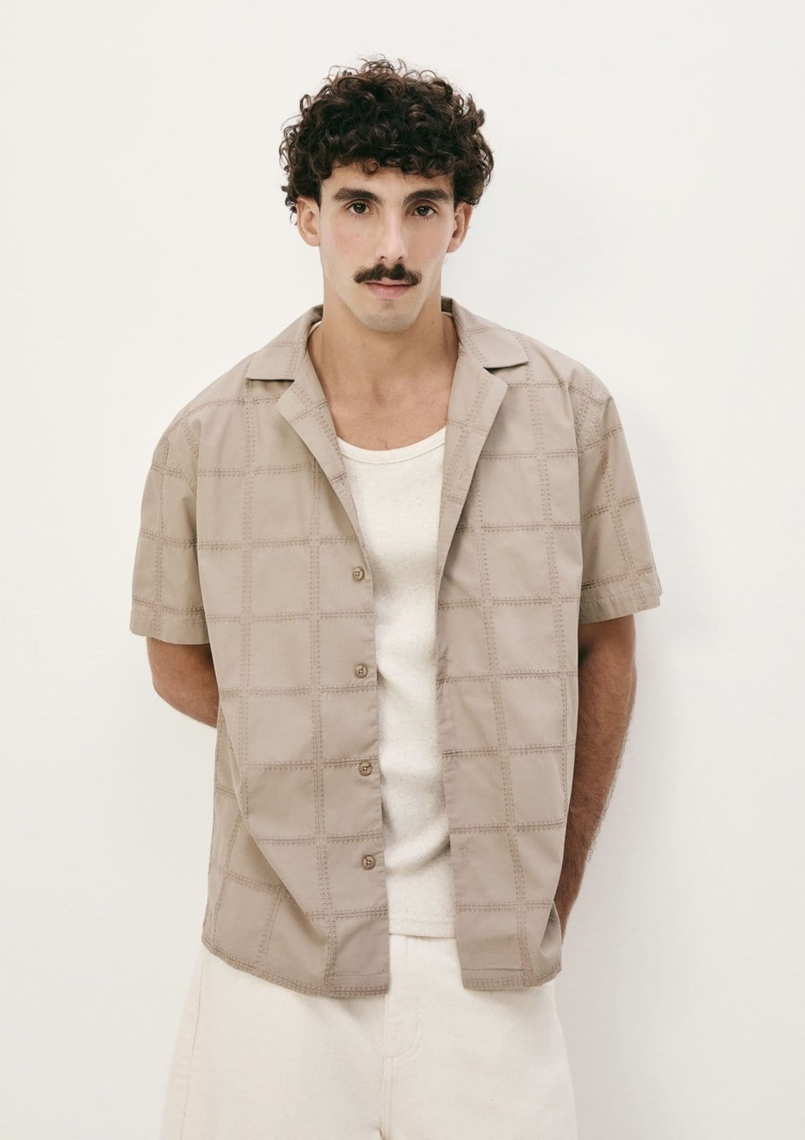 Camisa Masculina Manga Curta Ampla