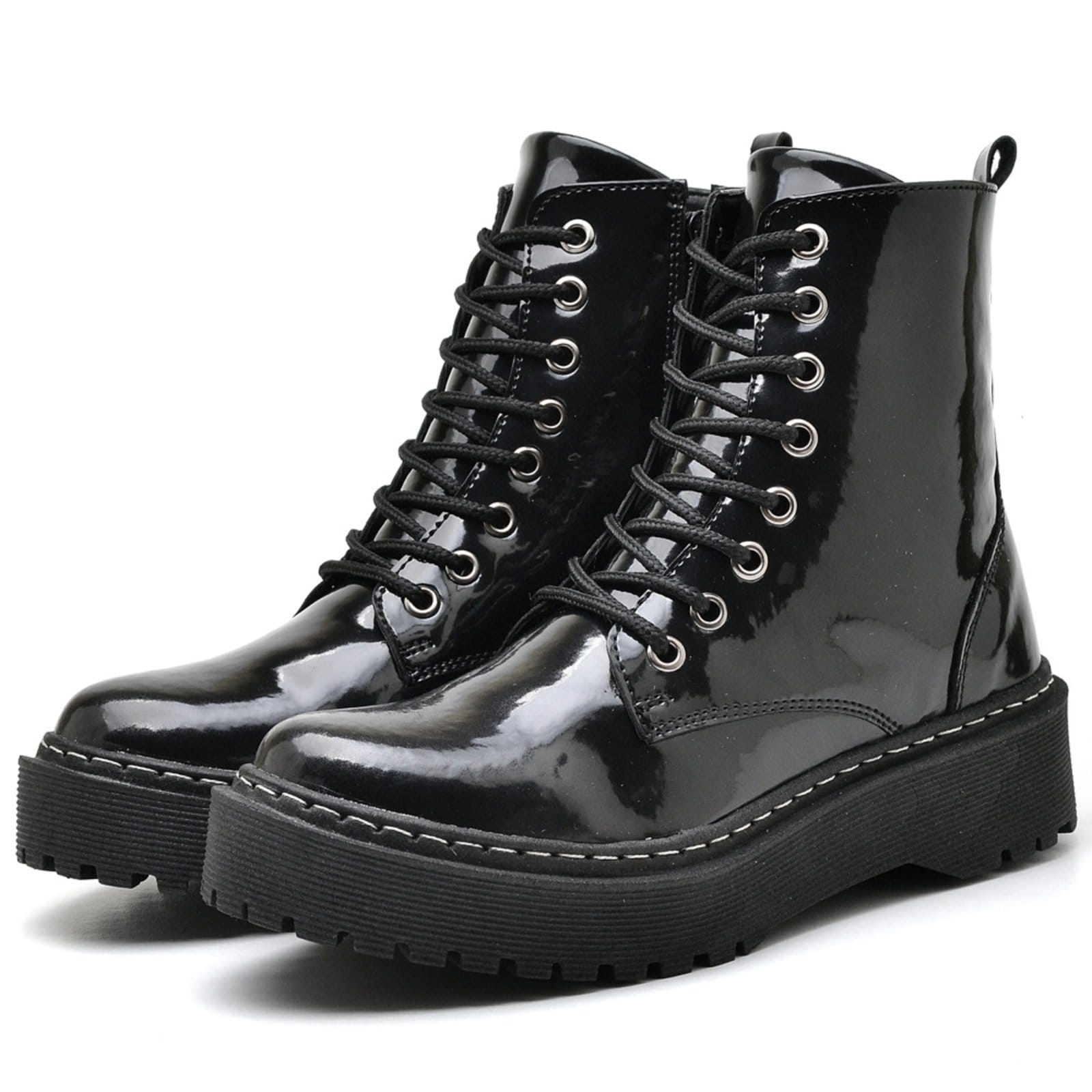Bota Coturno Feminina Tratorada Verniz DUBUY 1105FG Verniz