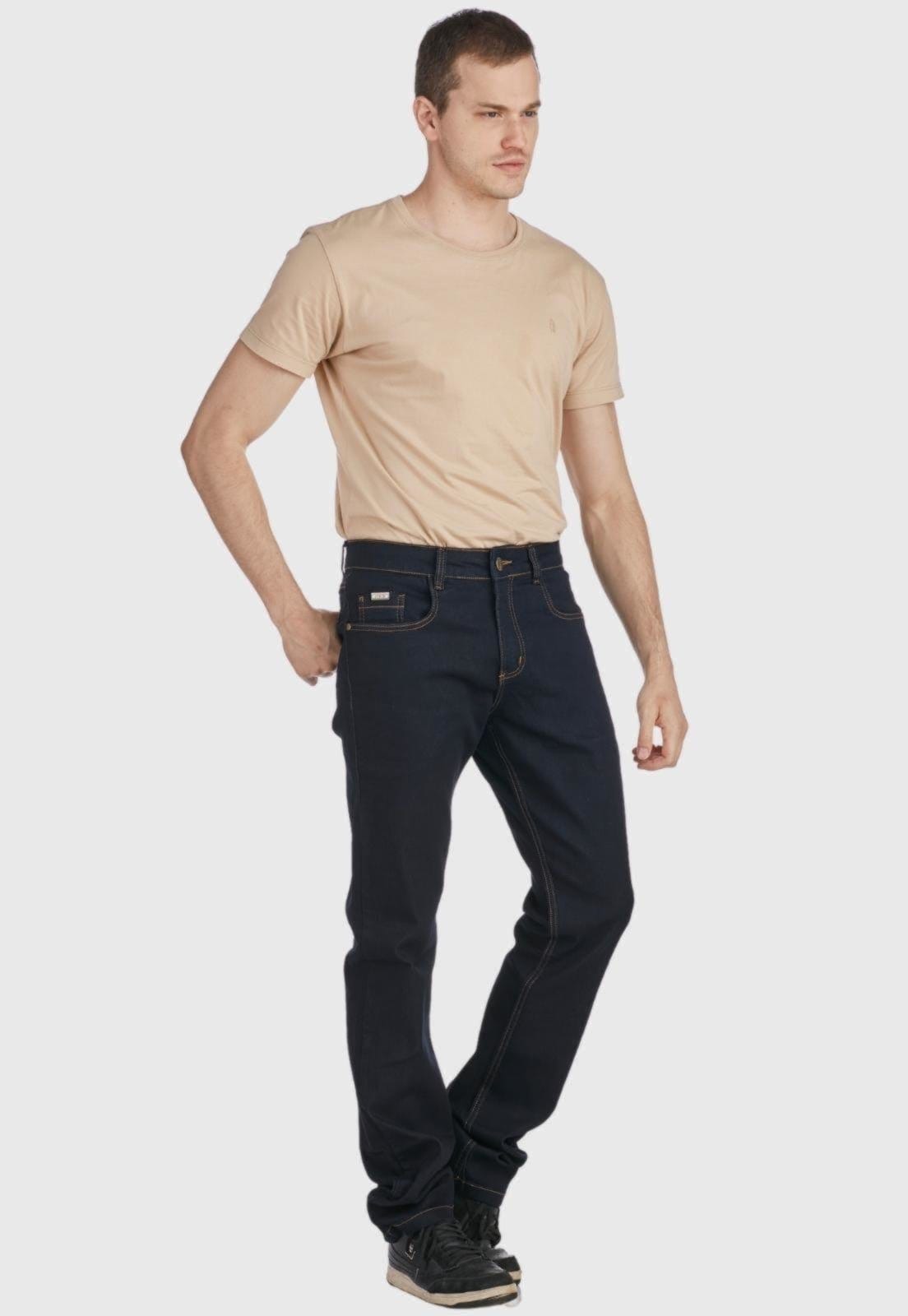 Vista 2 Calça Jeans HNO Jeans Reta Premium Plus Amaciada HNO Jeans azul