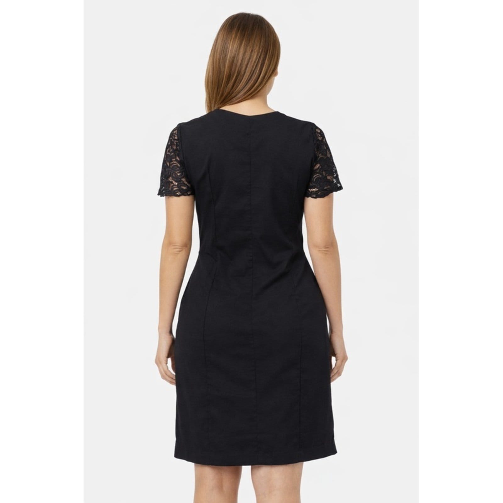 Vista 2 Vestido GG com Renda nas Mangas e Busto Summer Body preto