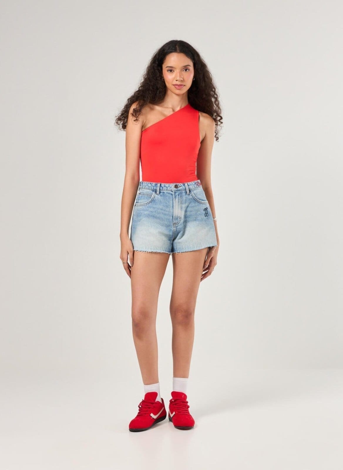 Vista principal Short Jeans Bordado Estrela Youcom azul