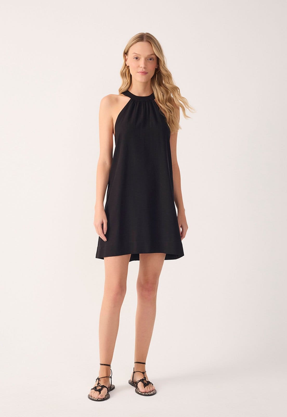 Vista principal Vestido Curto Feminino Dress To Decote Halter Dress to preto