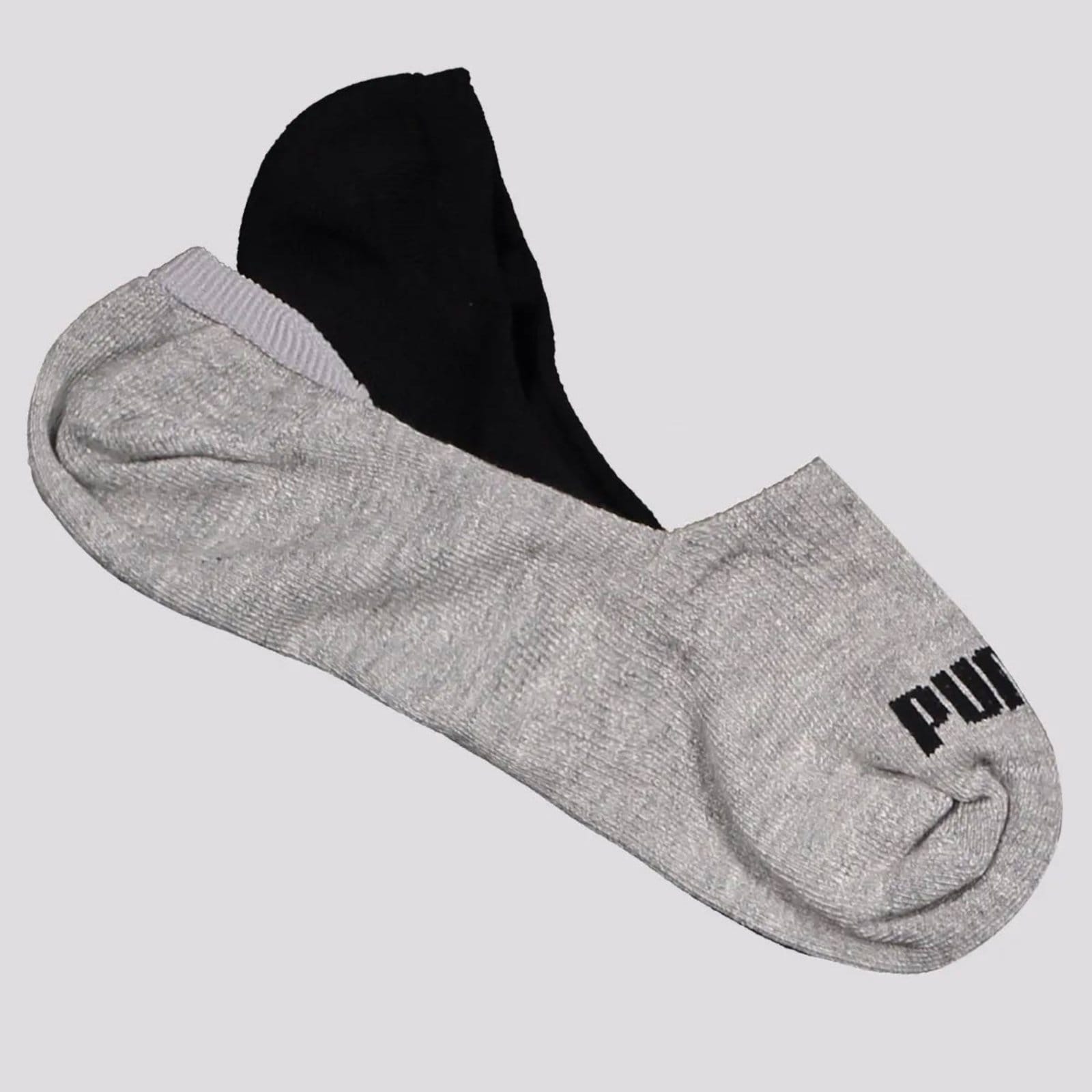Vista 2 Kit Meia Puma Invisível 6 Pares e Preta Puma cinza