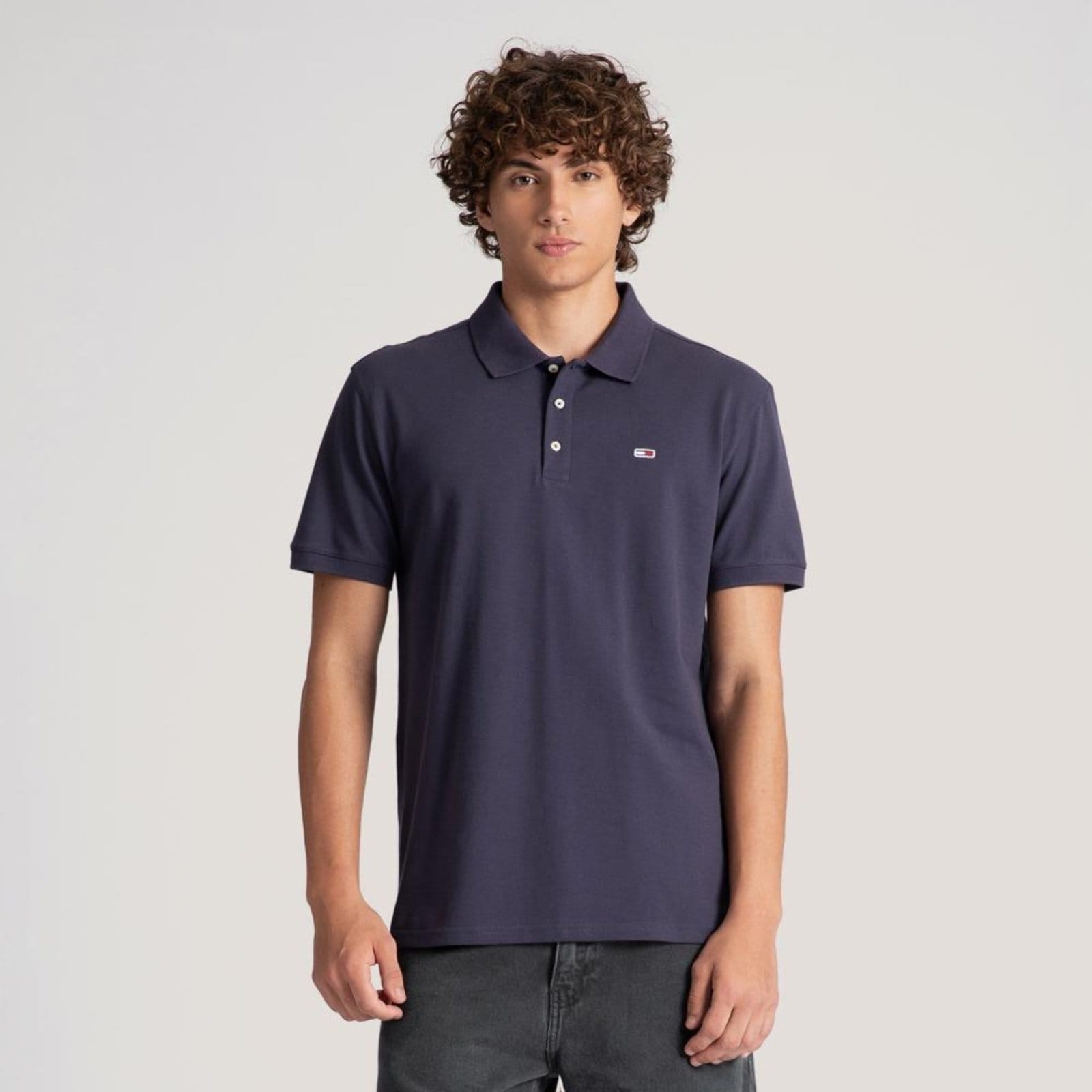 Vista principal Polo Clássica Piquê Tommy Jeans - EEG Tommy Jeans cinza