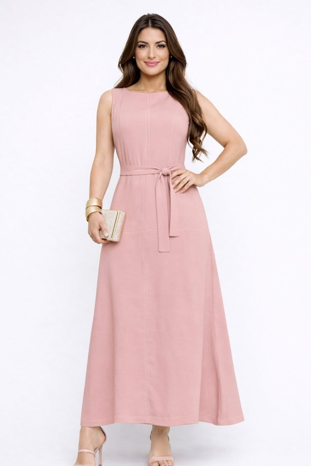 Vestido Midi D Bell Outlet Fashion Amarração Na Cintura