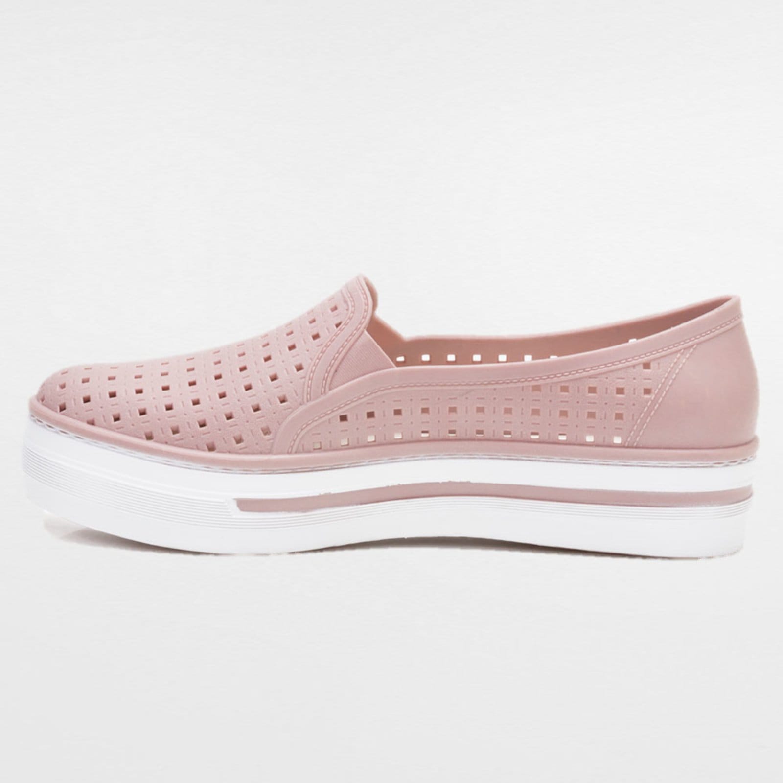 Vista 2 Tenis Plataforma Slip On Feminino Super Confortavel Parishoes Rose. PariShoes rosa rose