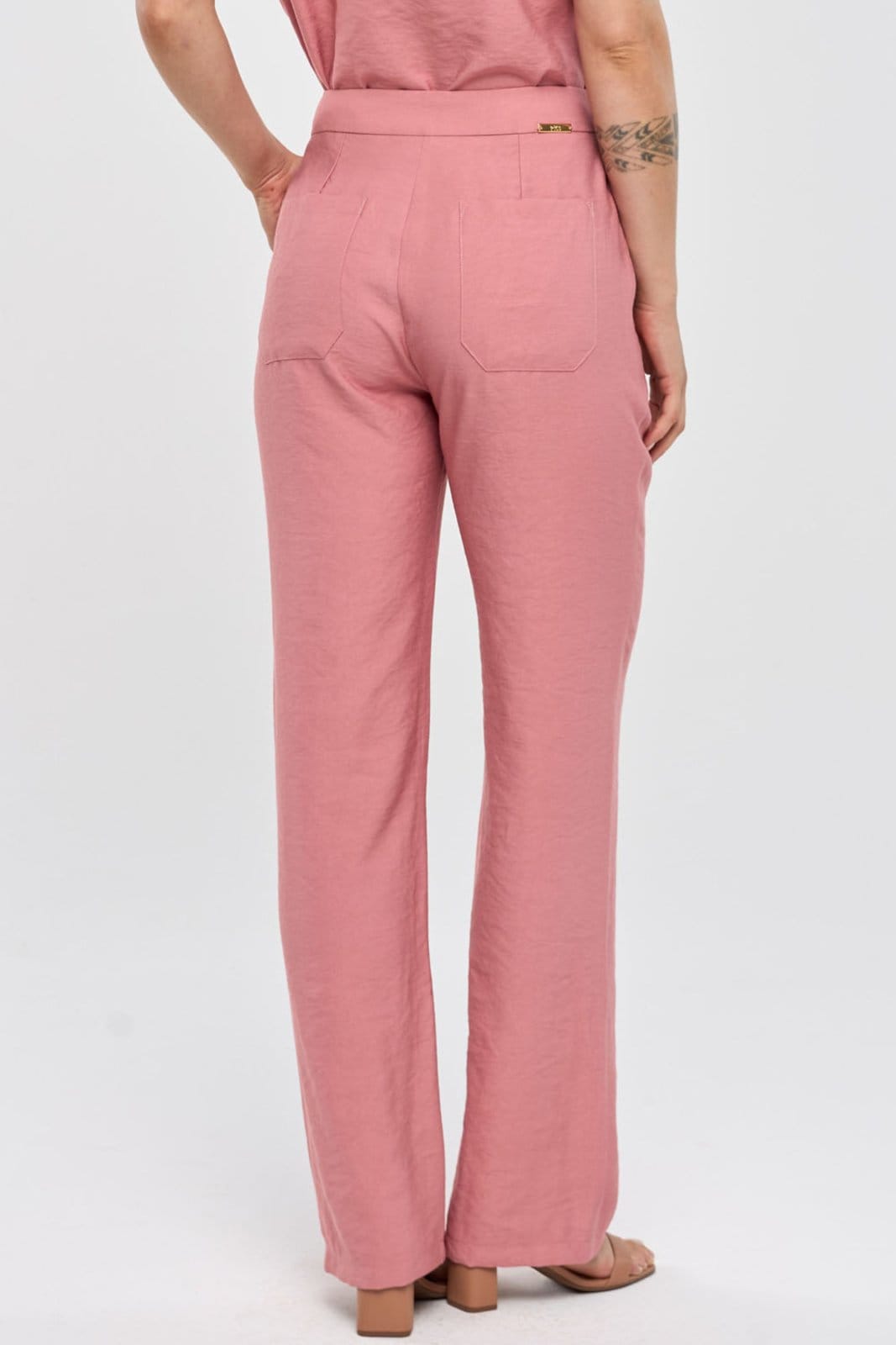 Vista principal Calça PKS Alfaiataria Em Viscose Rosê PKS rosa