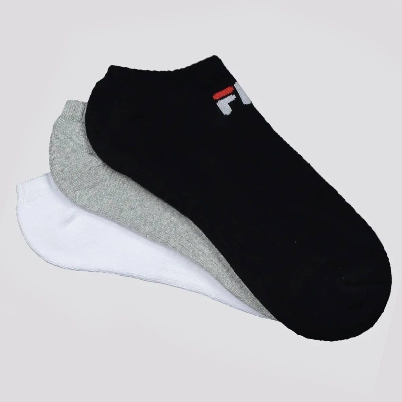 Vista 2 Kit Meia Fila 9 Pares Curto Fila branco