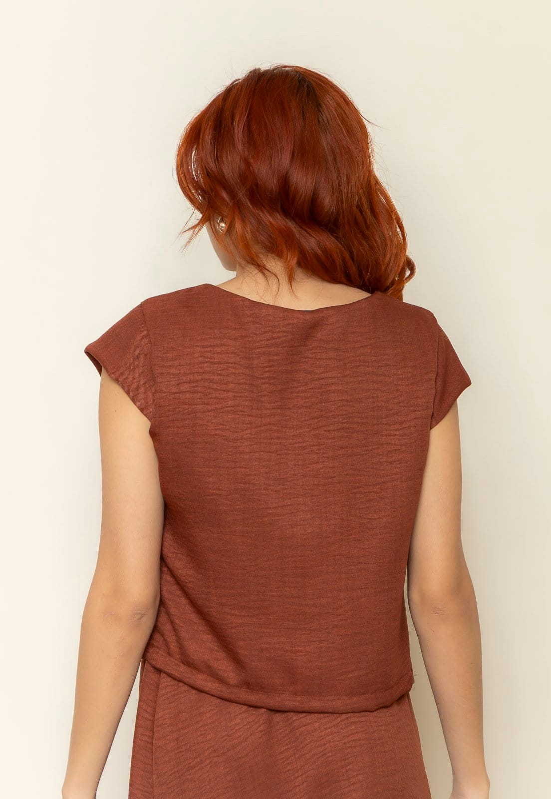 Vista 2 Blusa Aura Ayla Duna Washed Aura marrom