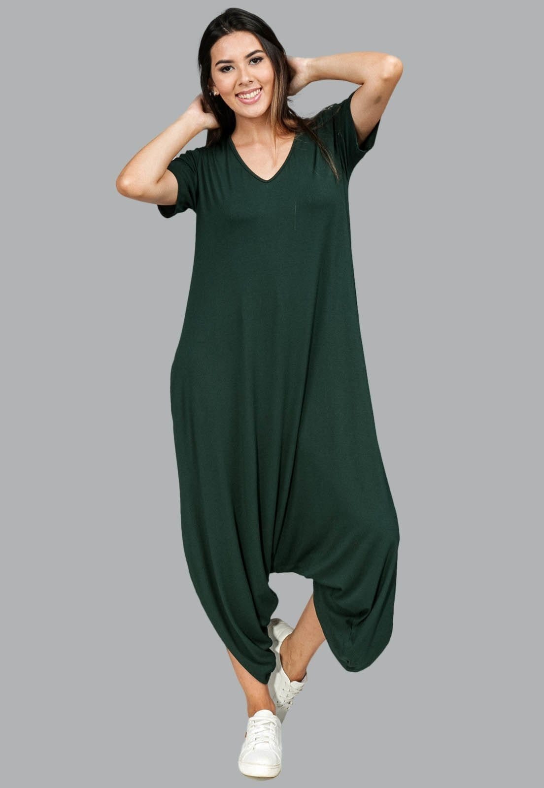 Macacão Saruel Malha Pantacourt com Manga Amazonia Vital Musgo