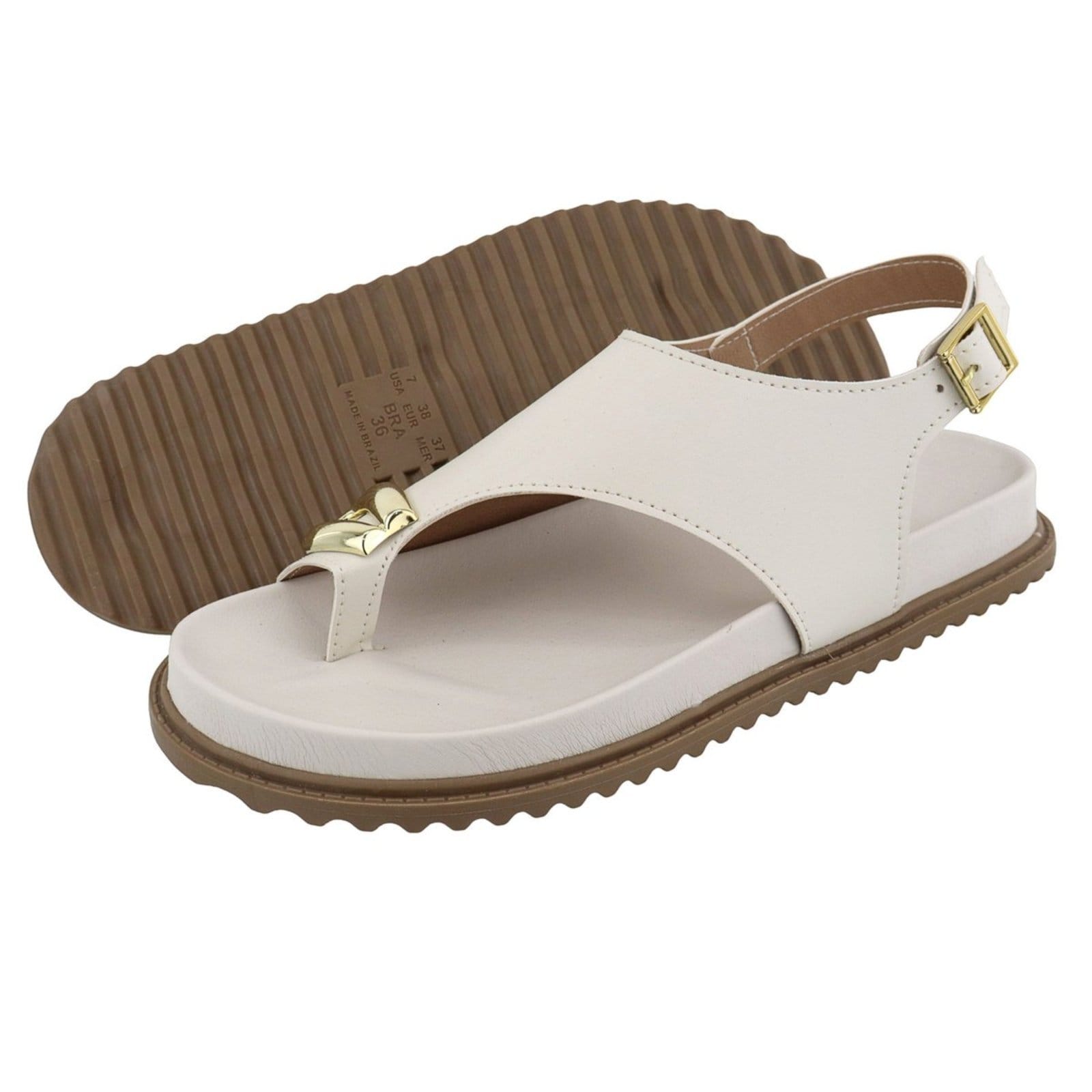 Vista 2 Sandália Papete Feminina Lançamento Dedo Off White TELLINI STORE off-white white